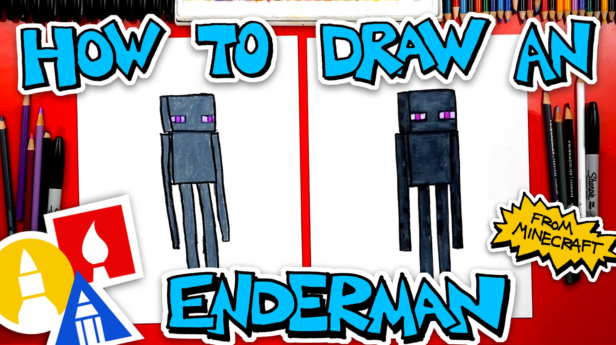 How To Draw An Enderman From Minecraft Art For Kids Hub