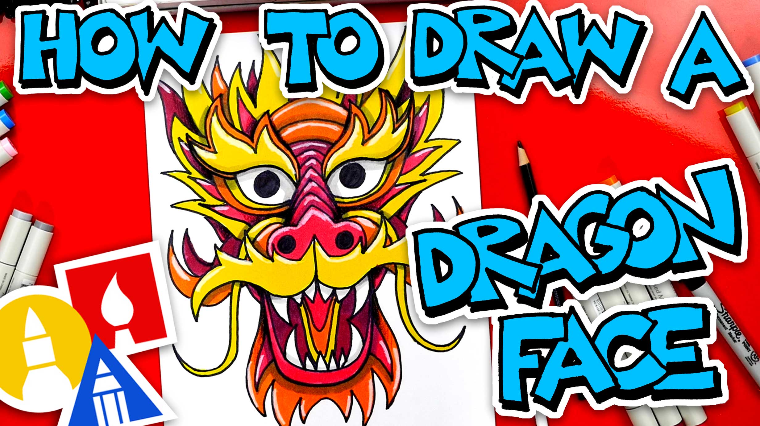 How To Draw A Chinese Dragon Face - Art For Kids Hub