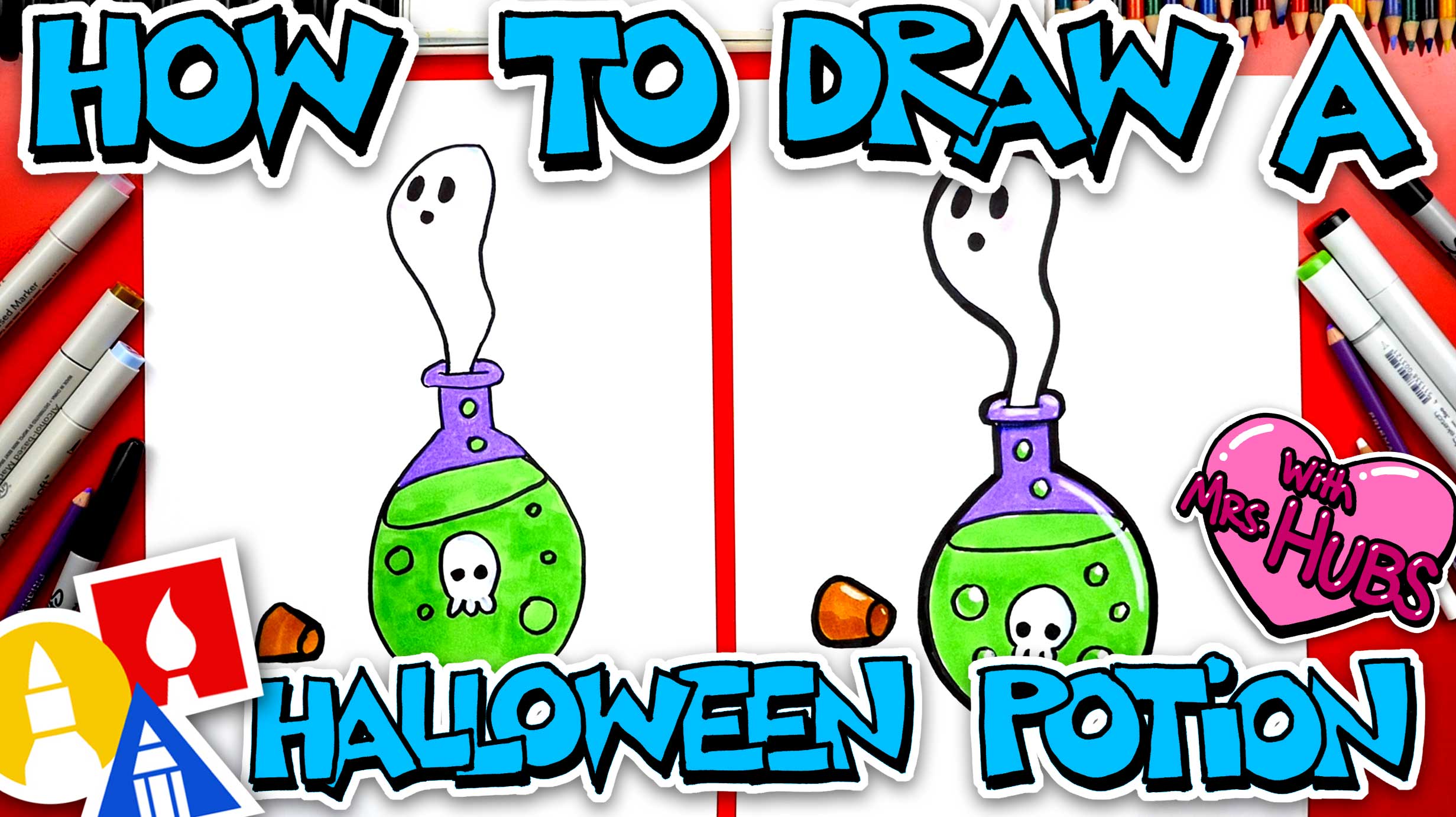 How To Draw Halloween Potion With Mrs. Hubs Art For Kids Hub