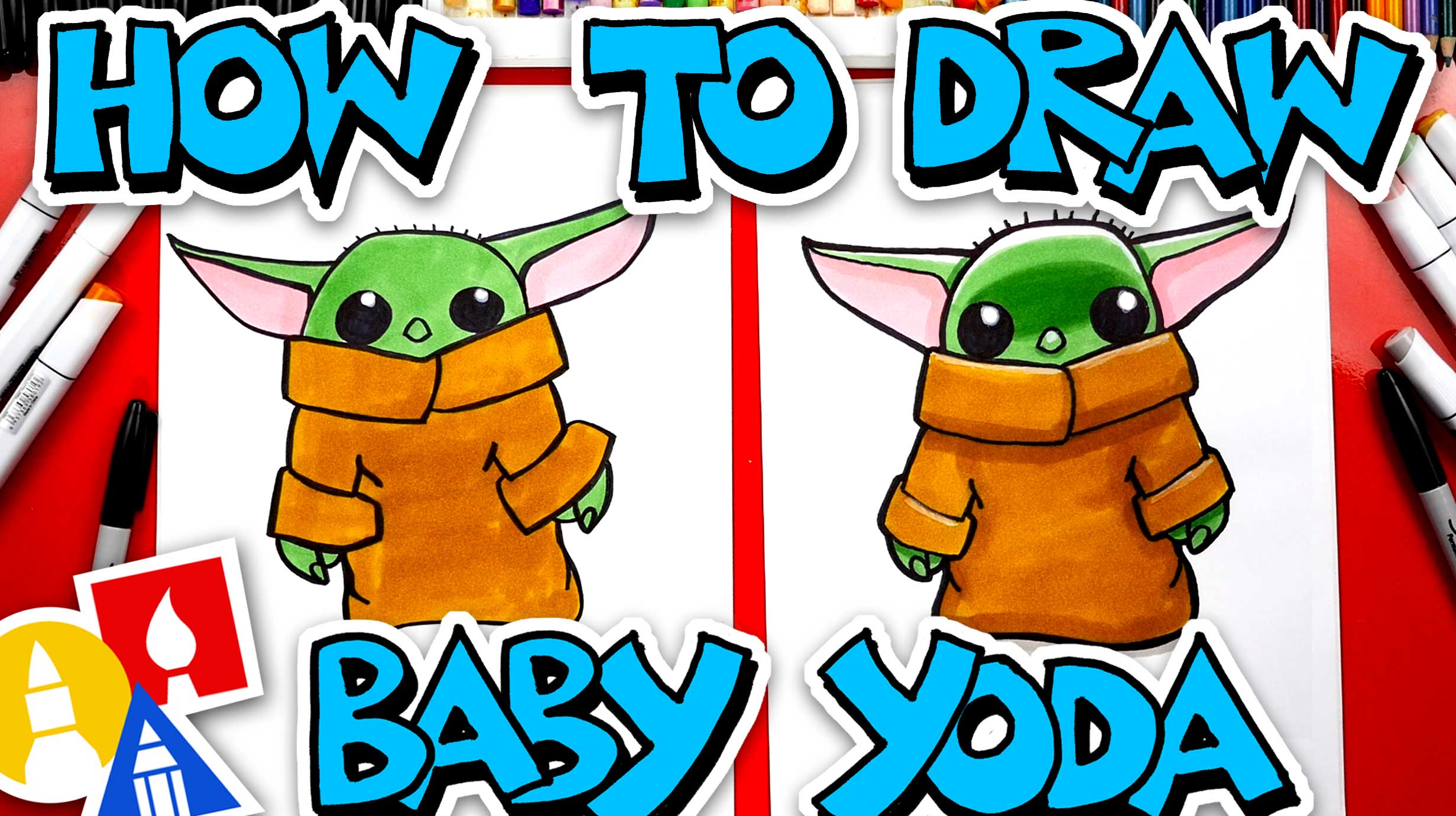 How To Draw Baby Yoda From The Mandalorian - Art For Kids Hub