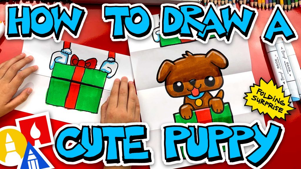 How To Draw A Candy Cane Folding Surprise - Art For Kids Hub 