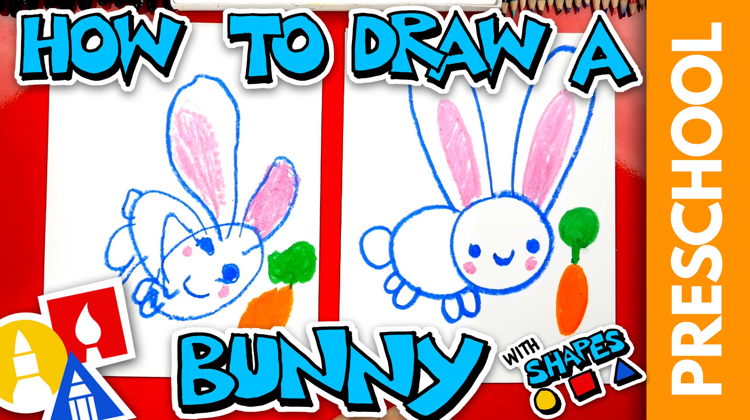 Drawing A Bunny With Shapes - Preschool - Art For Kids Hub