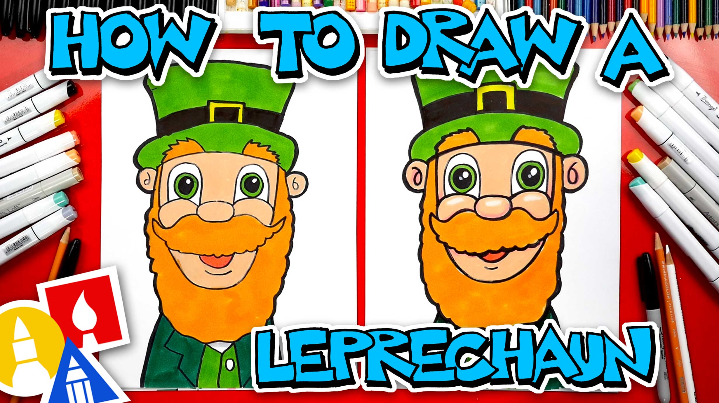How To Draw A Big Leprechaun Face Art For Kids Hub
