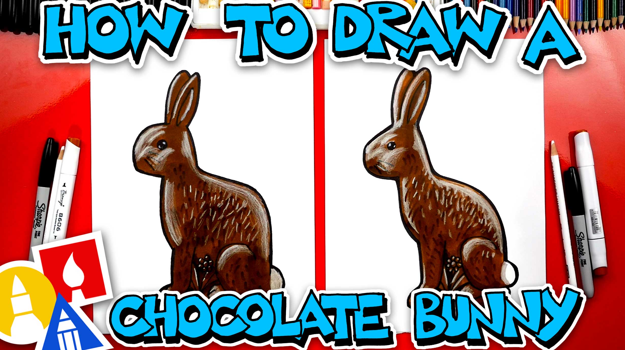 How To Draw A Chocolate Easter Bunny Art For Kids Hub