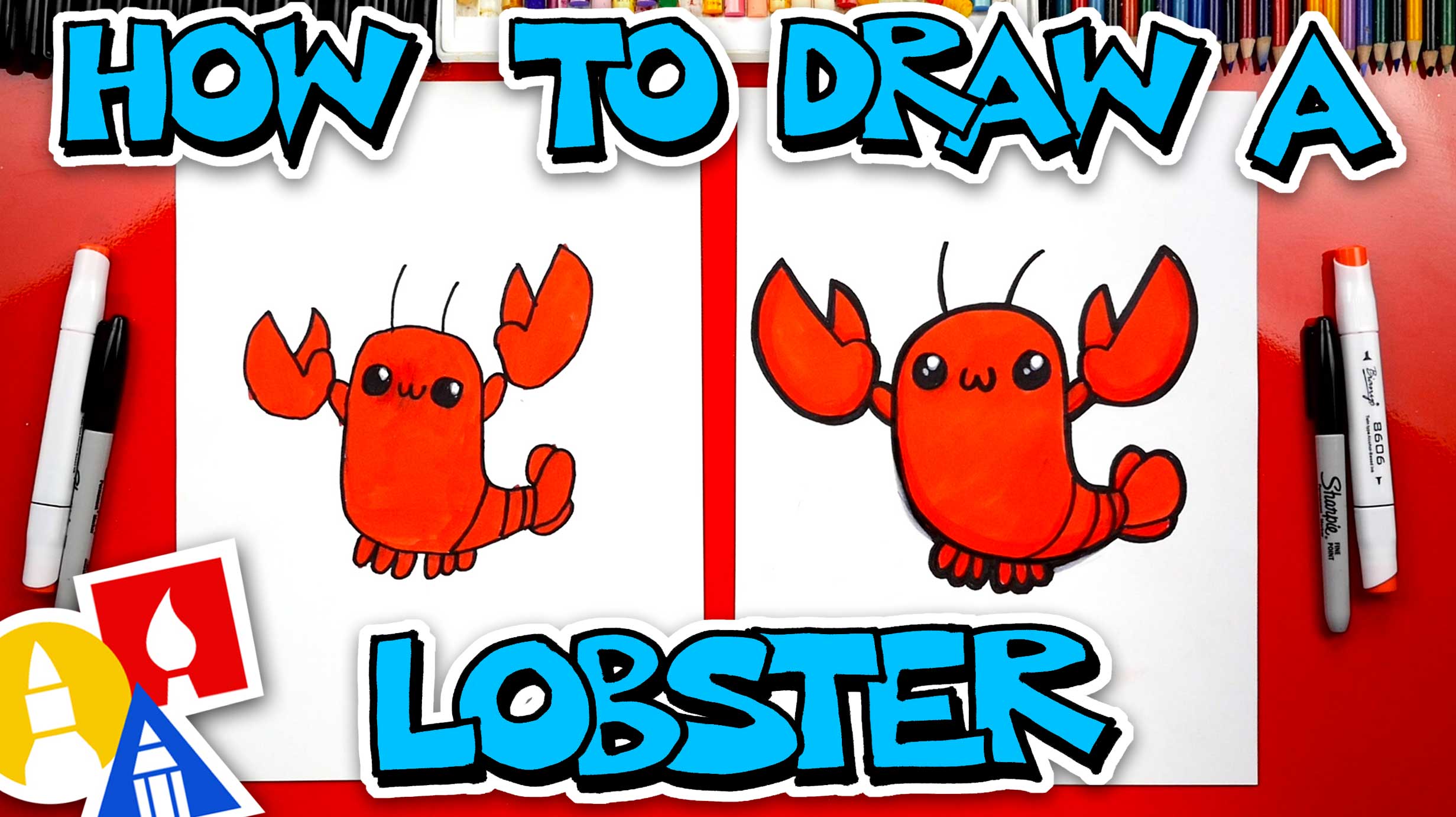 How To Draw A Lobster - Art For Kids Hub 