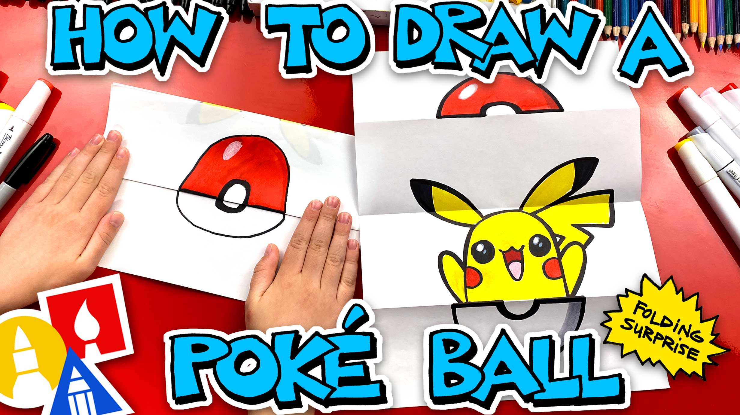 How To Draw A Poké Ball Folding Surprise Art For Kids Hub