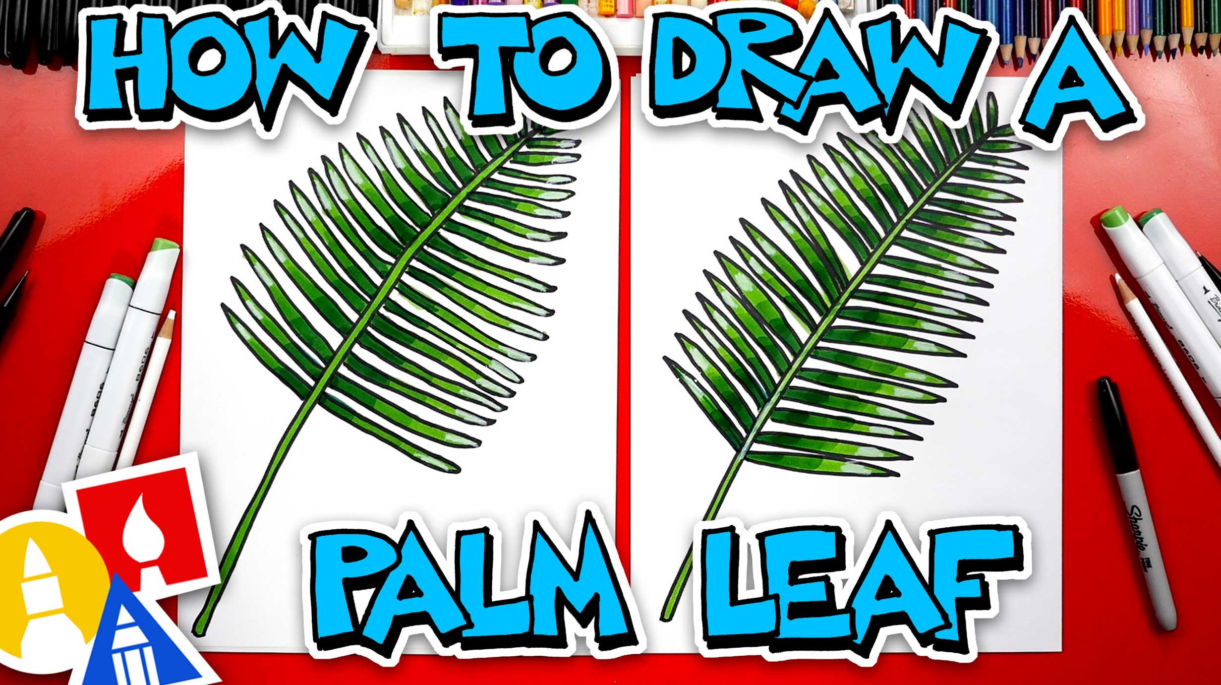 How To Draw A Palm Leaf Art For Kids Hub