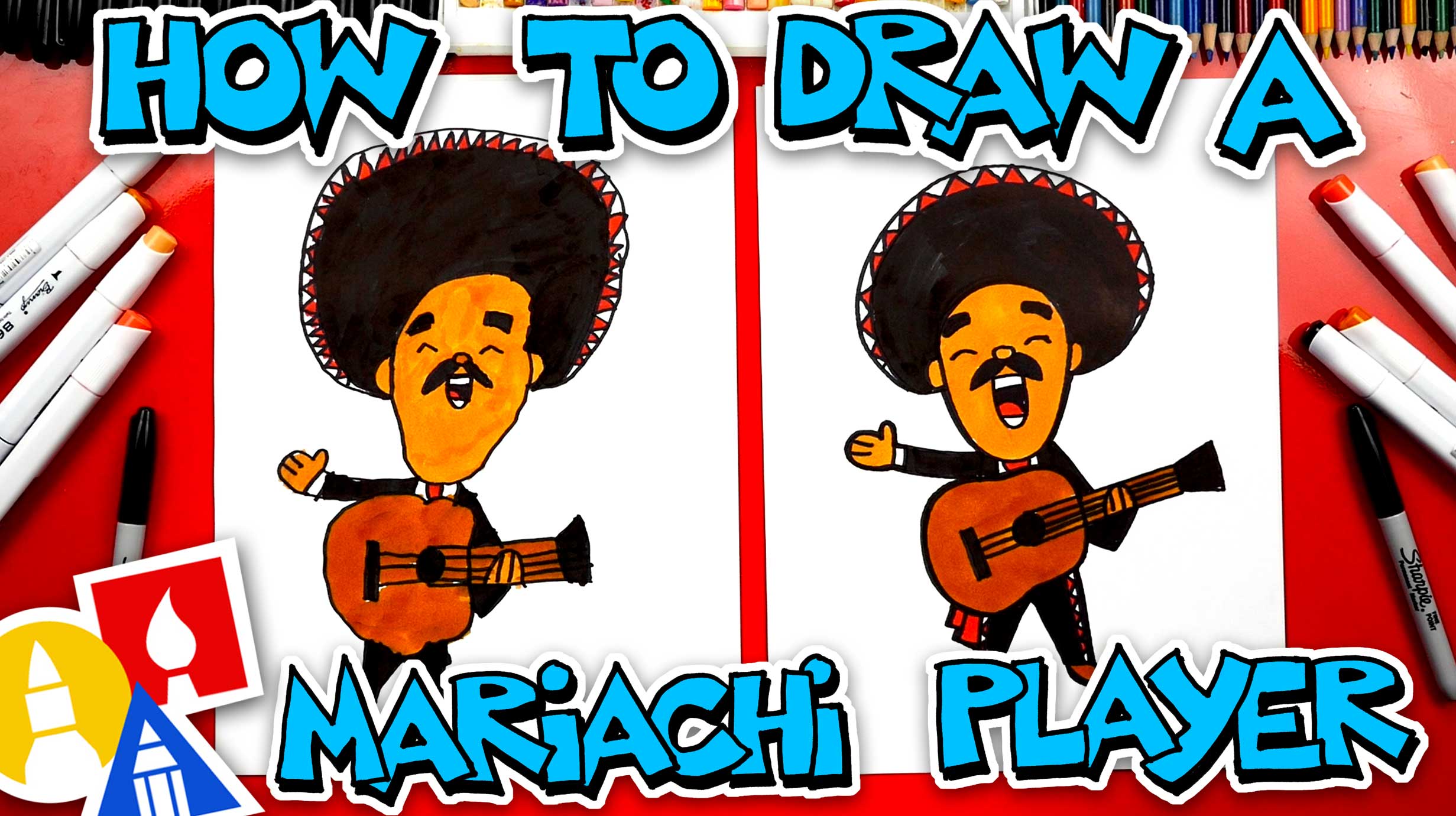 How To Draw A Mariachi Guitar Player Art For Kids Hub