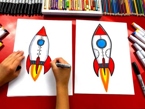 How To Draw A Rocket Ship Art For Kids Hub   How To Draw A Rocket COM Post Image 504x378 