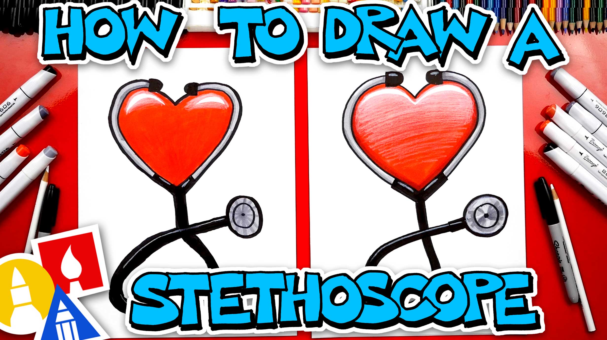 Nurse Appreciation Day! How To Draw A Stethoscope And Heart - Art For