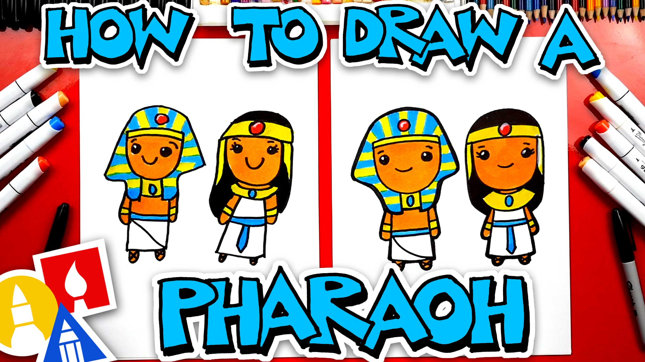 Ancient Egyptian King and Queen Drawing Tutorial