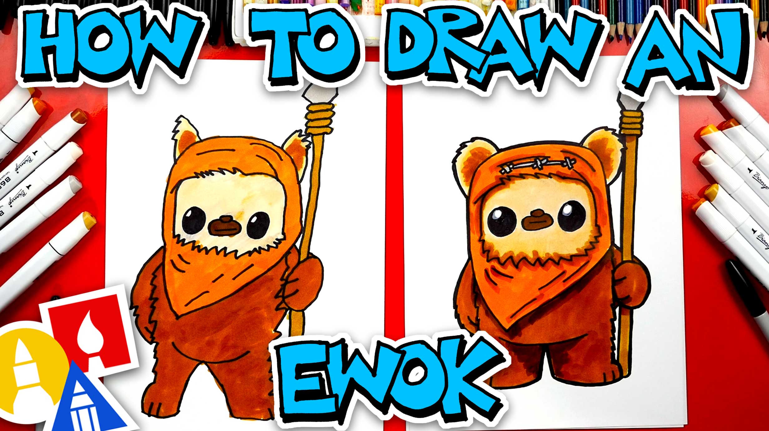 How To Draw An Ewok From Star Wars Art For Kids Hub