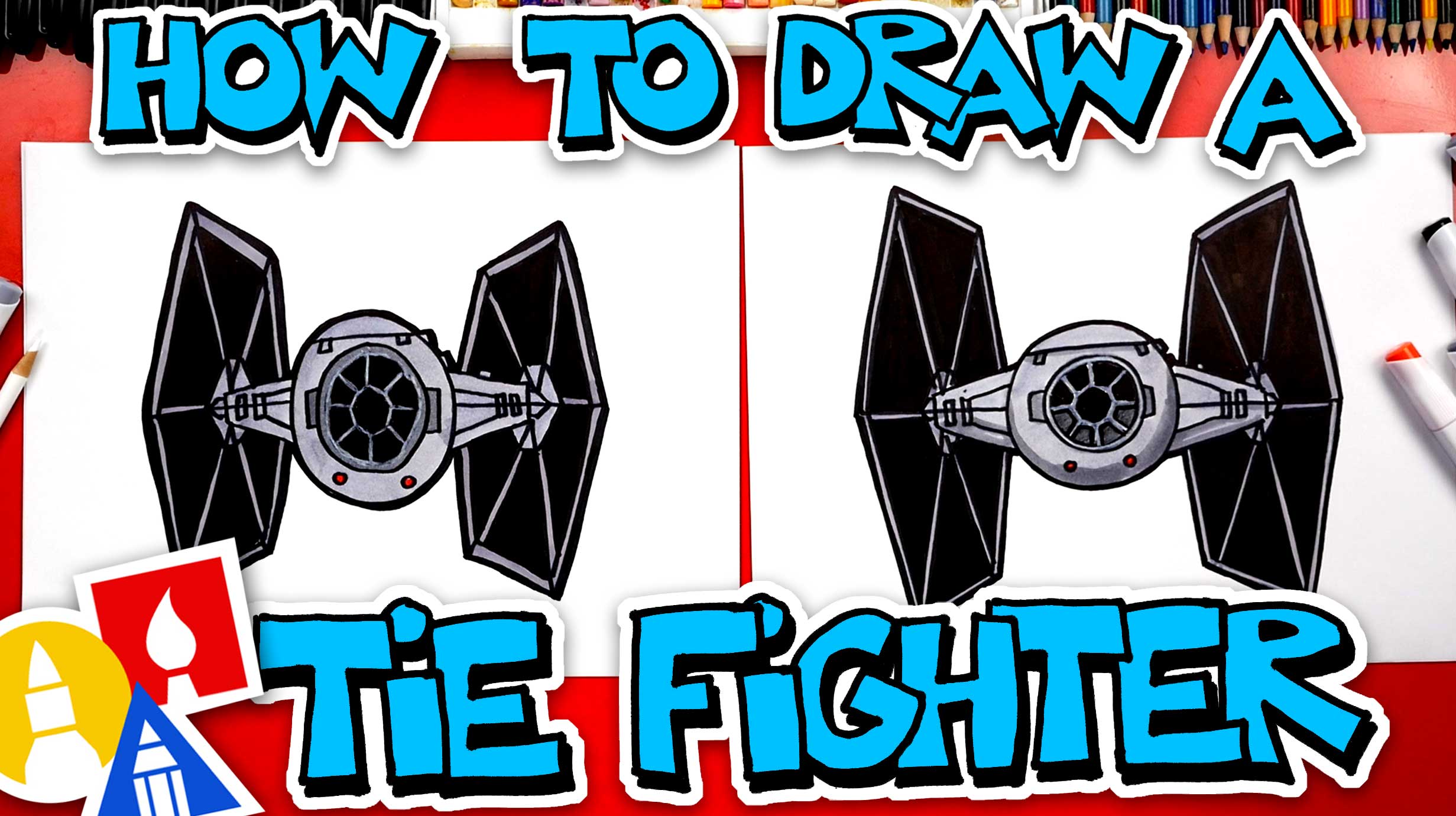 How To Draw A TIE Fighter From Star Wars Art For Kids Hub