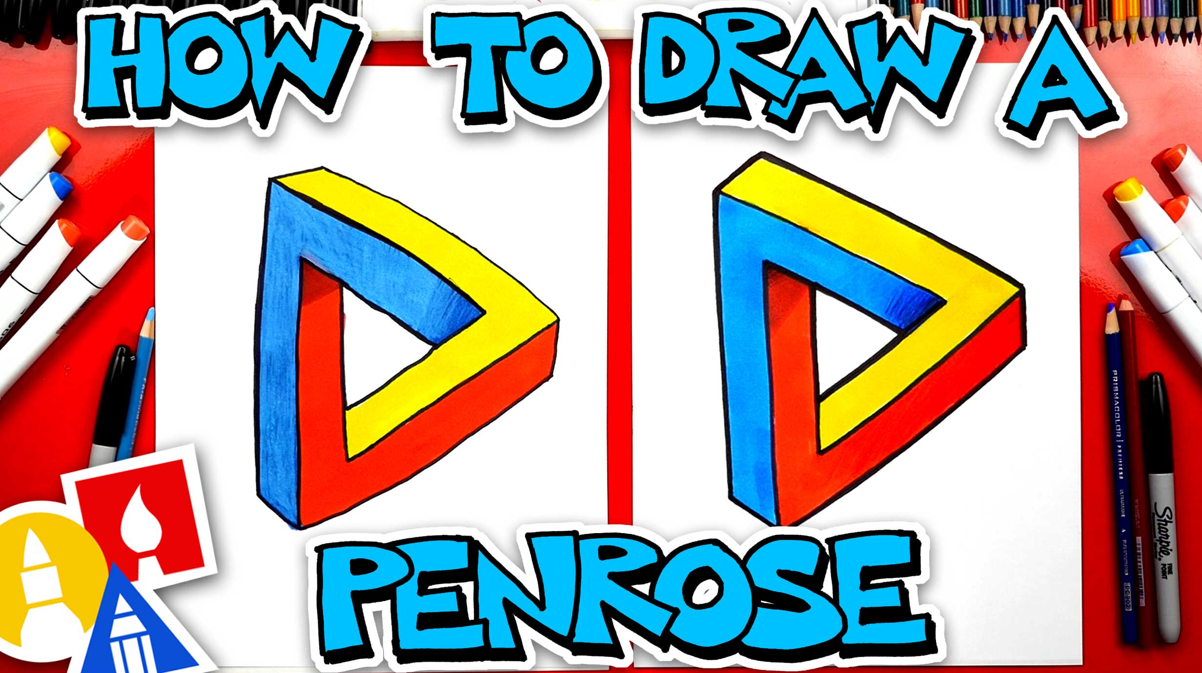 How To Draw A Penrose Triangle Optical Illusion Art For Kids Hub