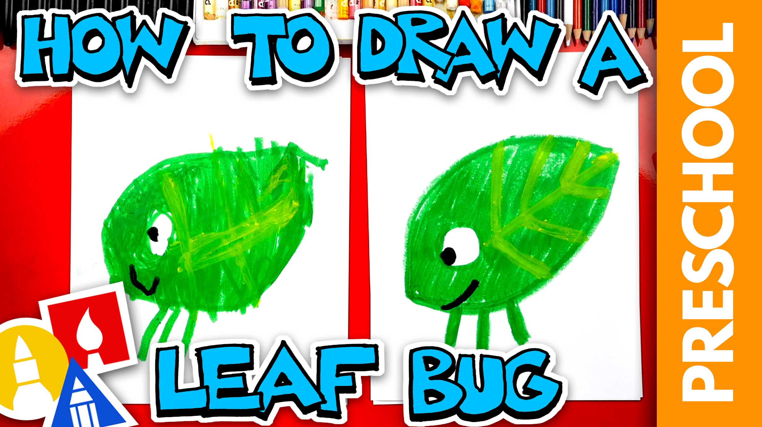 Drawing A Walking Leaf Using Shapes - Preschool - Art For Kids Hub