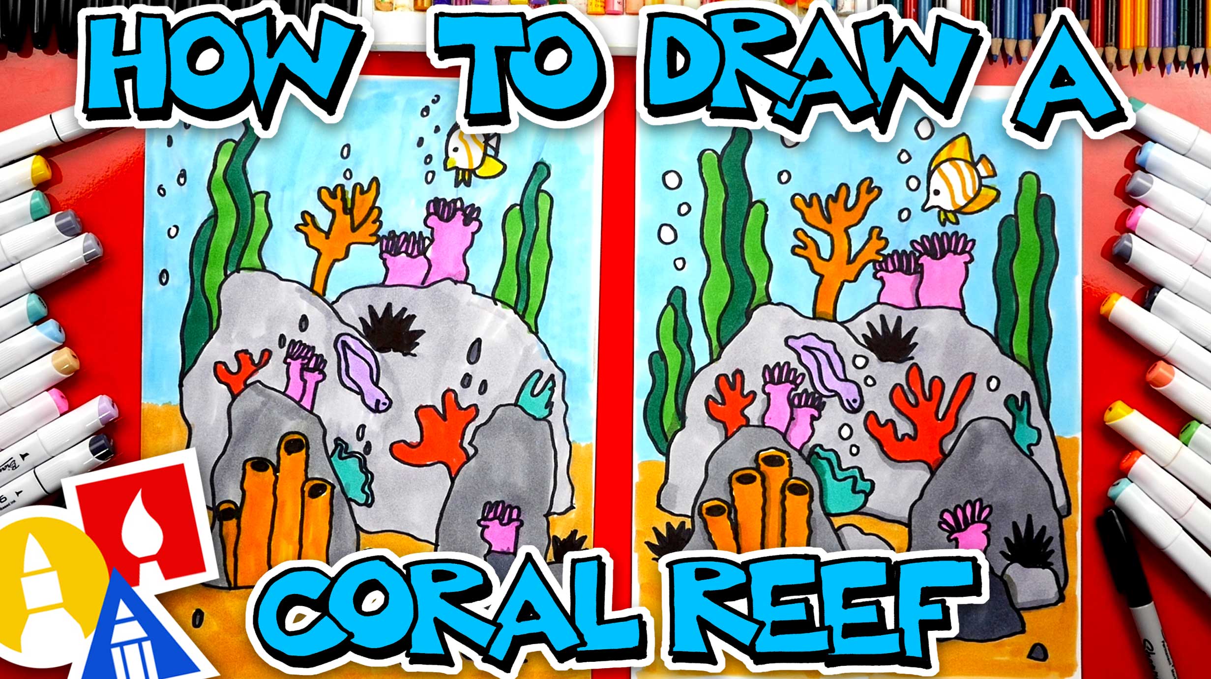 How To Draw A Coral Reef Art For Kids Hub