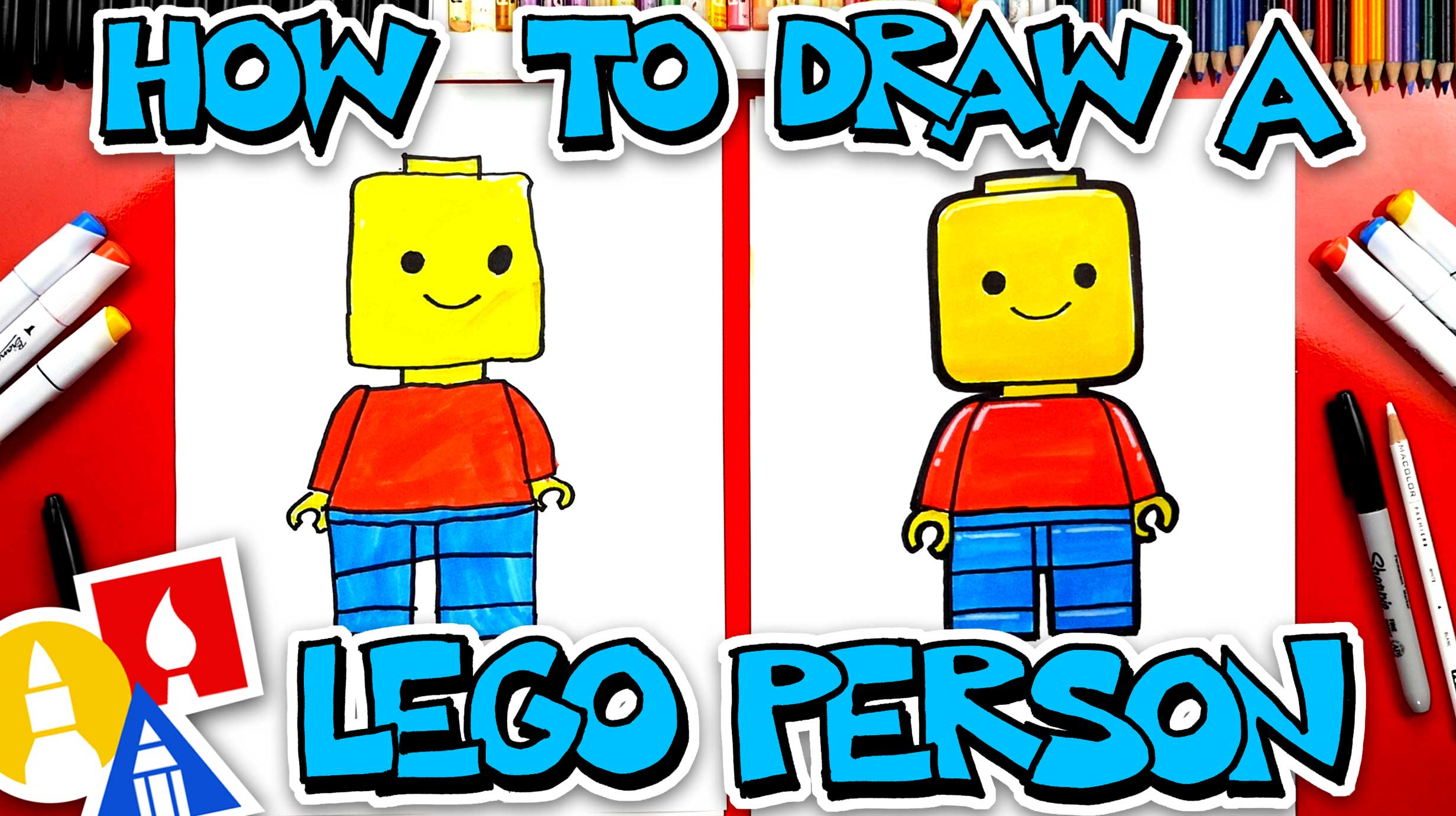 How To Draw A Lego Person - Art For Kids Hub