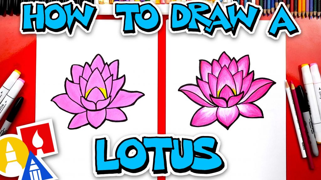 How To Draw A Beautiful Lotus | Flower Drawing For Kids - YouTube