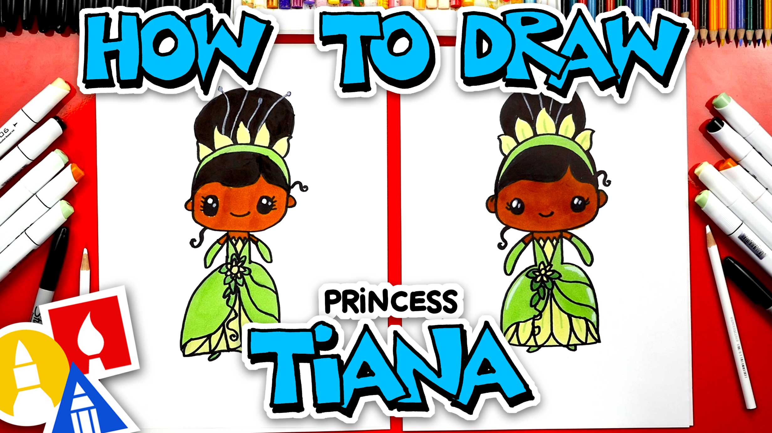 How To Draw Princess Tiana From Princess And The Frog Art For Kids Hub