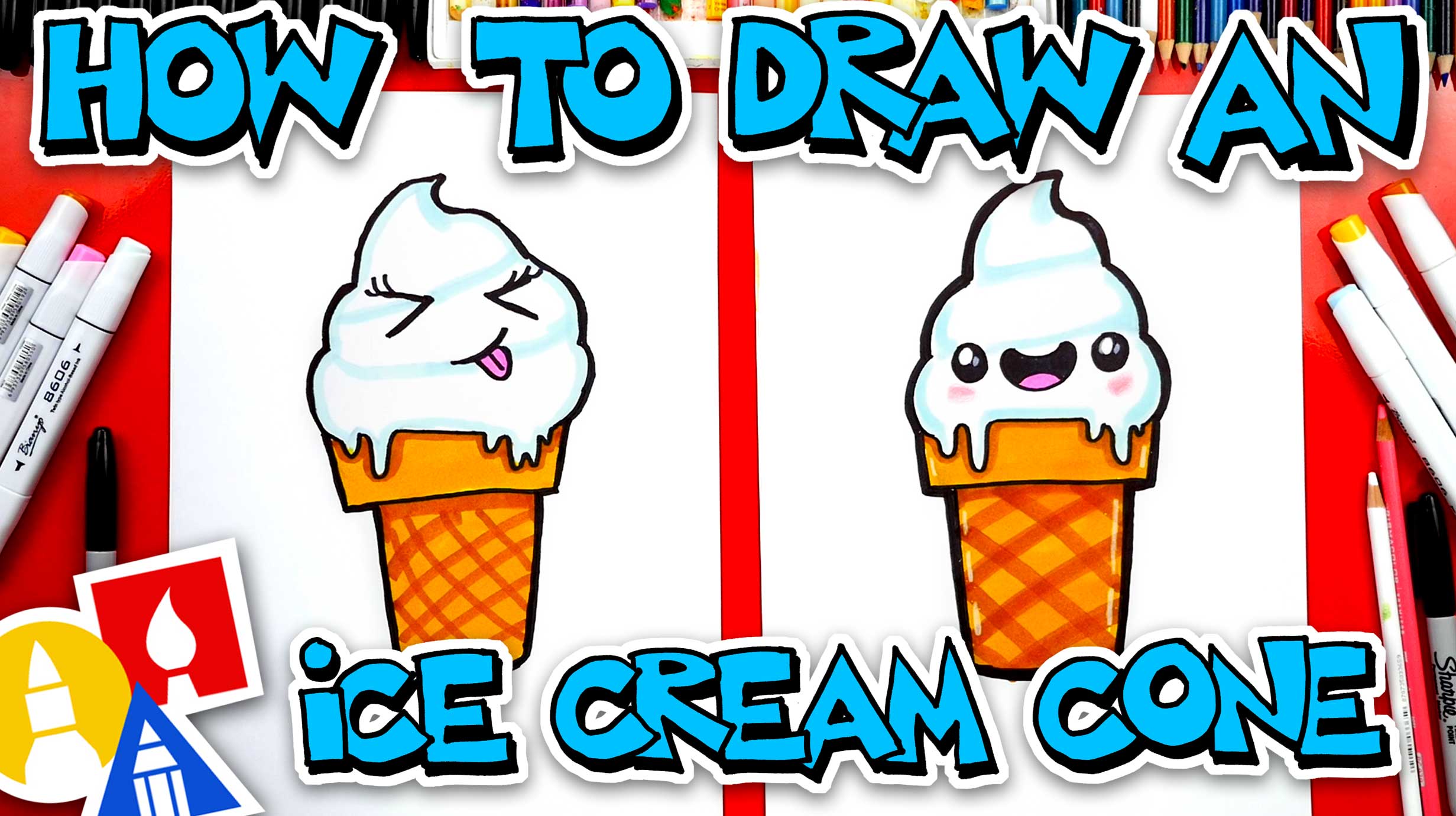 Cartoon Ice Cream Cone With Face ~ Vanilla Artforkidshub Sundae ...
