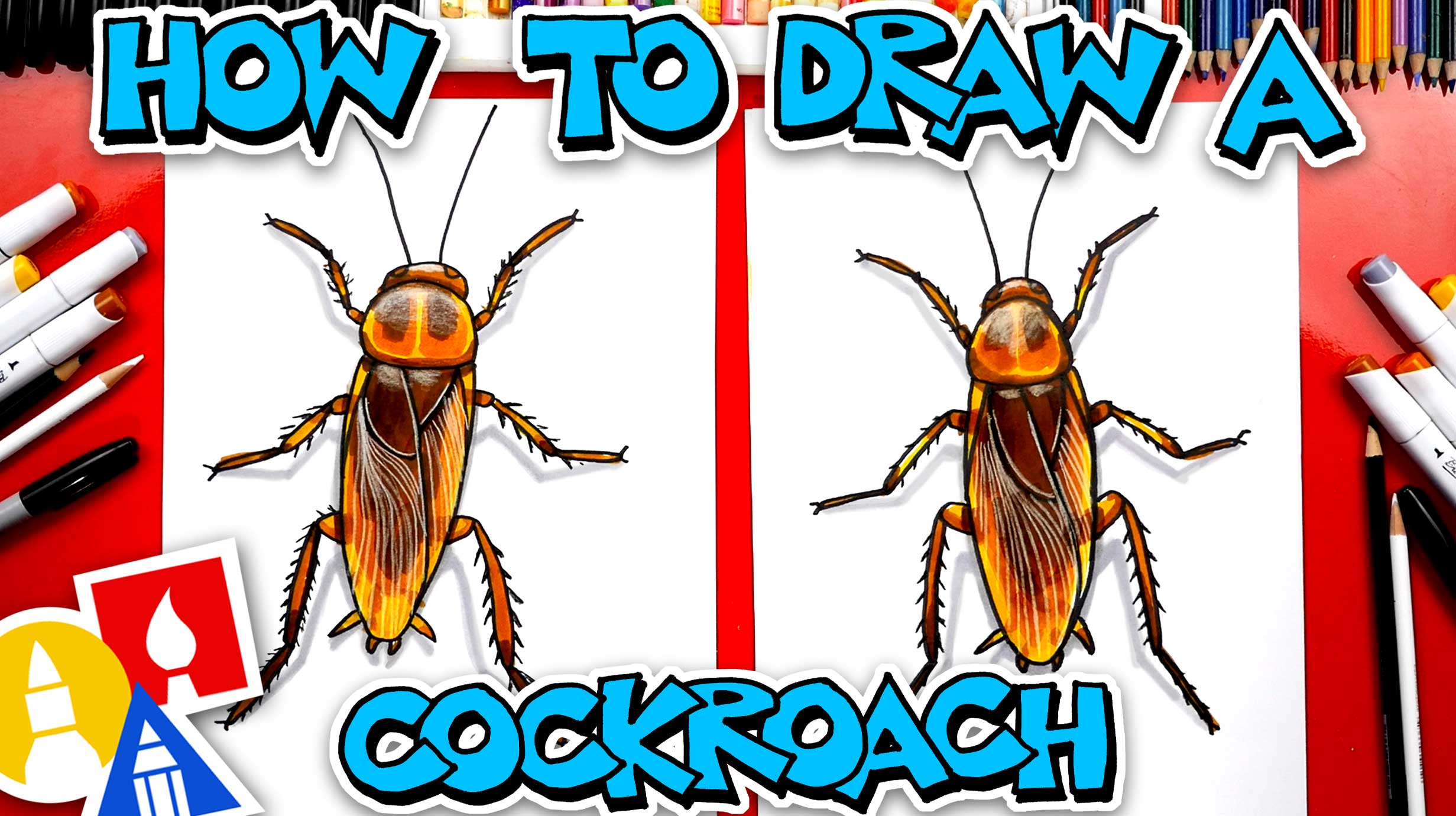 How To Draw A Cockroach Art For Kids Hub