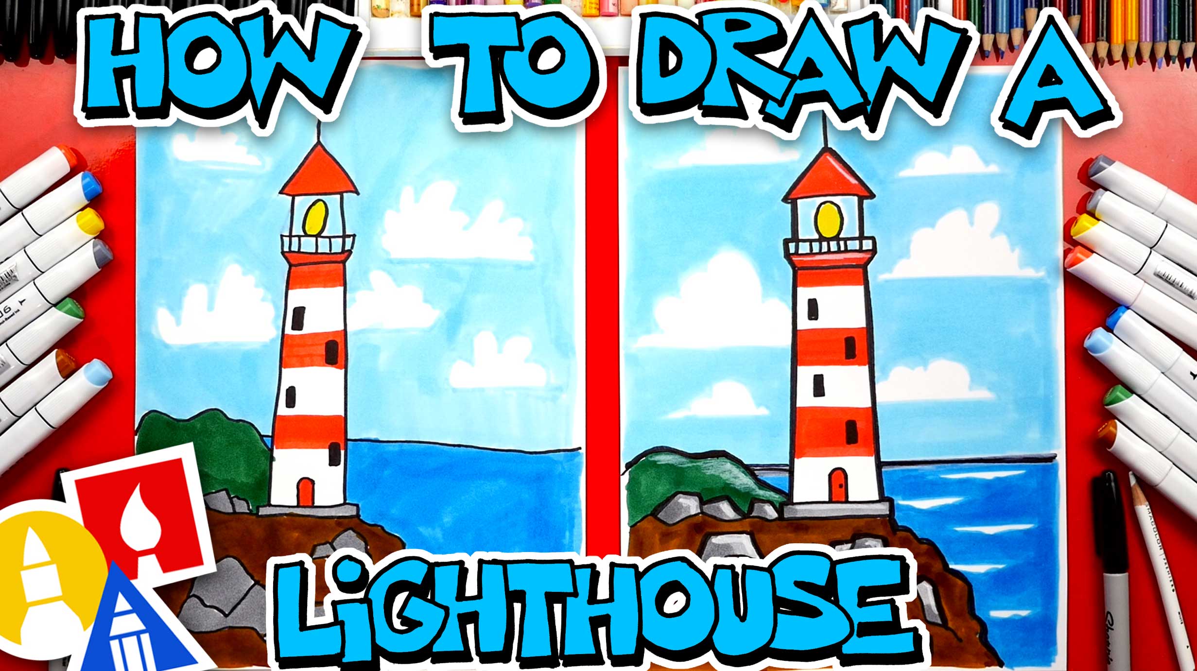 How To Draw A Lighthouse - Art For Kids Hub