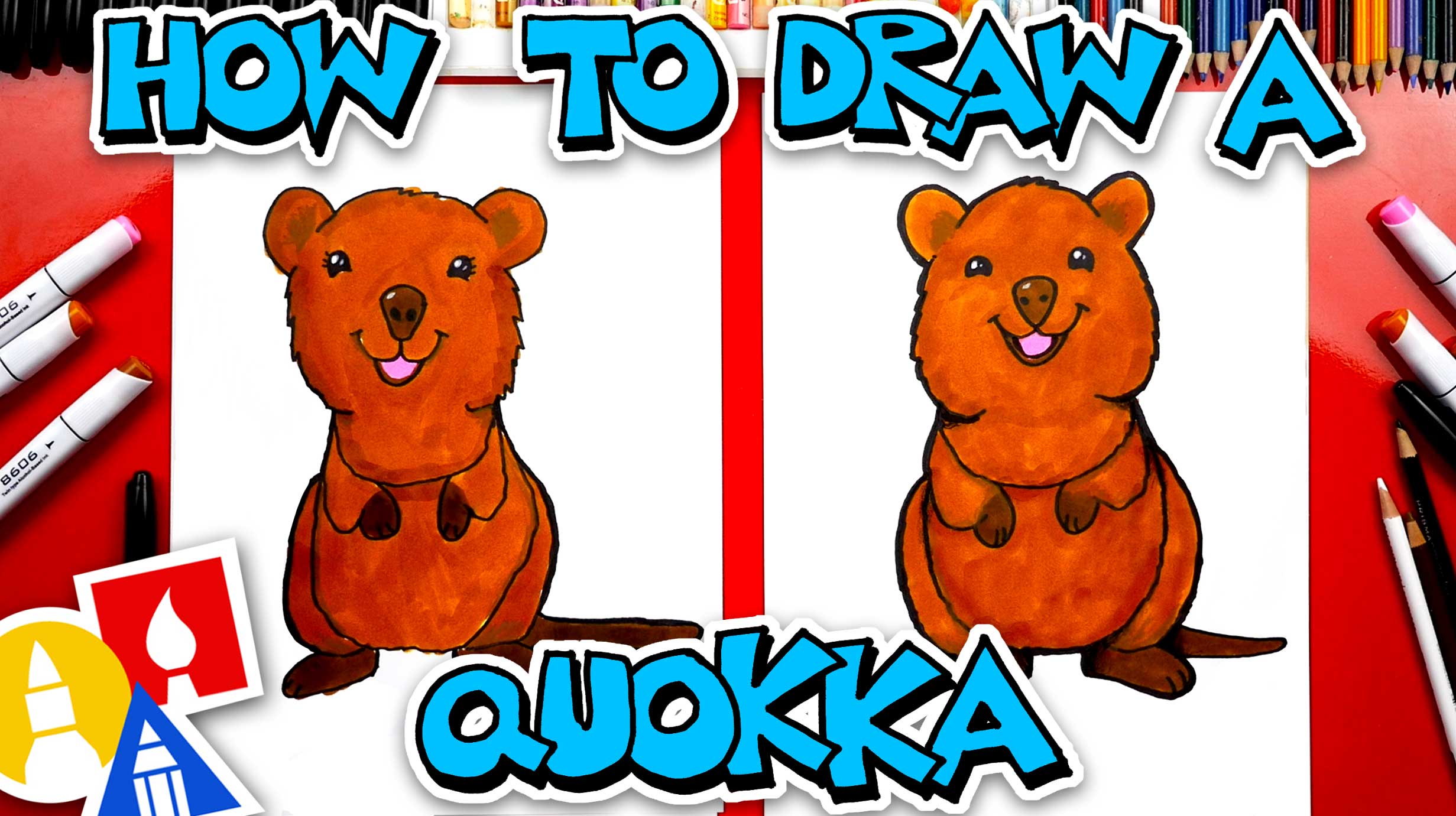 How To Draw A Quokka Wallaby Art For Kids Hub