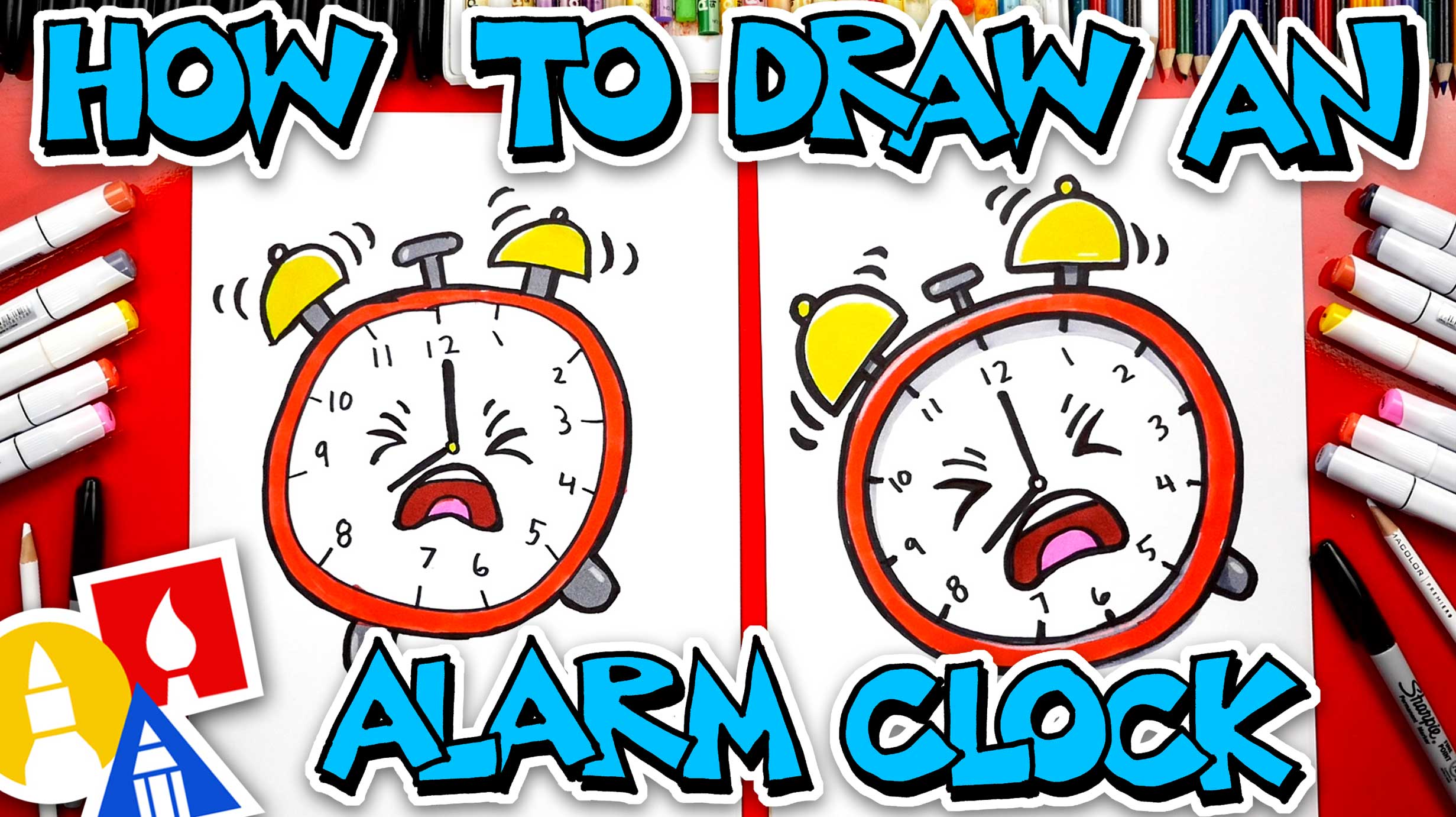 How To Draw An Alarm Clock Art For Kids Hub