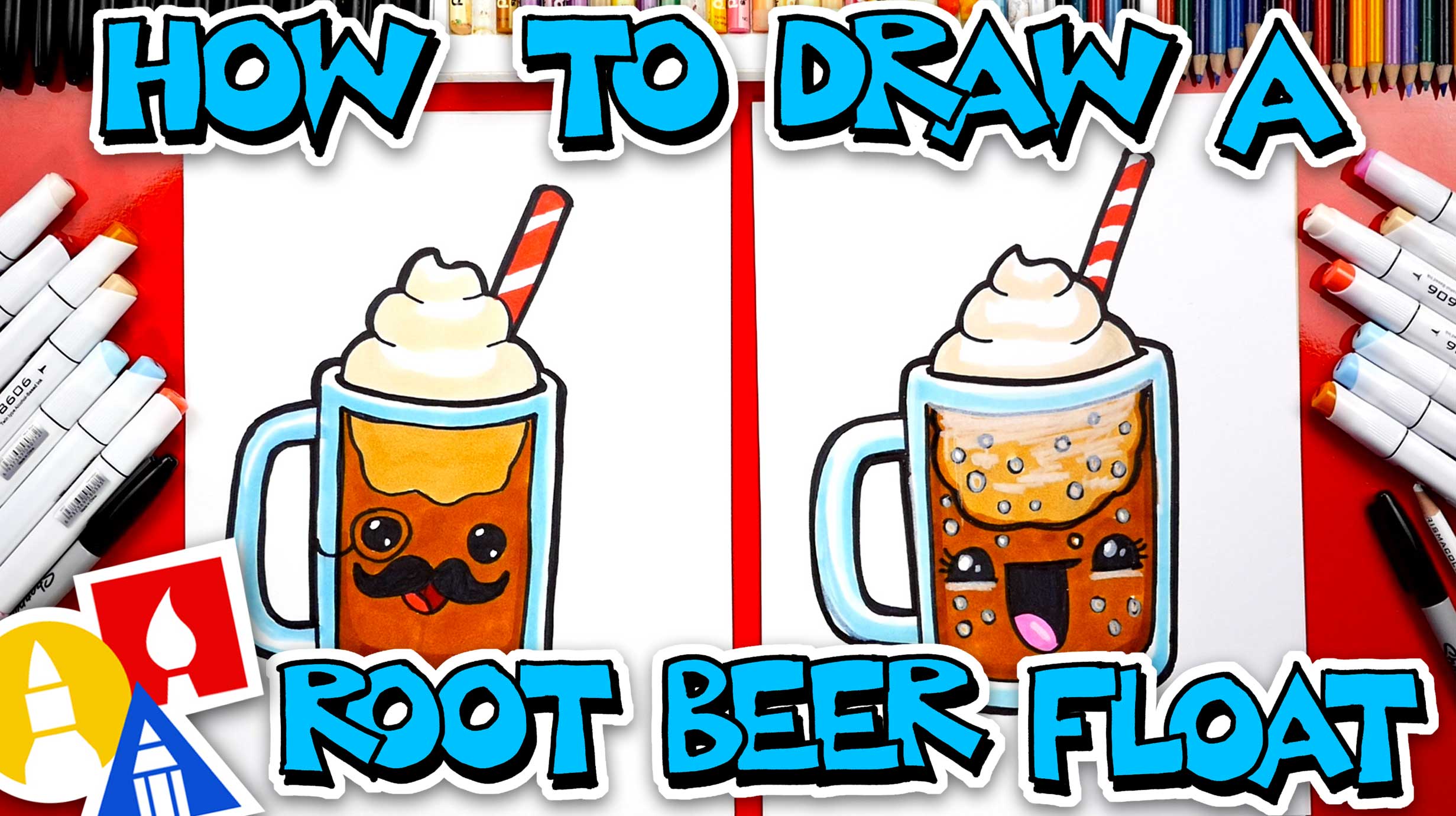 How To Draw Funny Root Beer Float - Art For Kids Hub