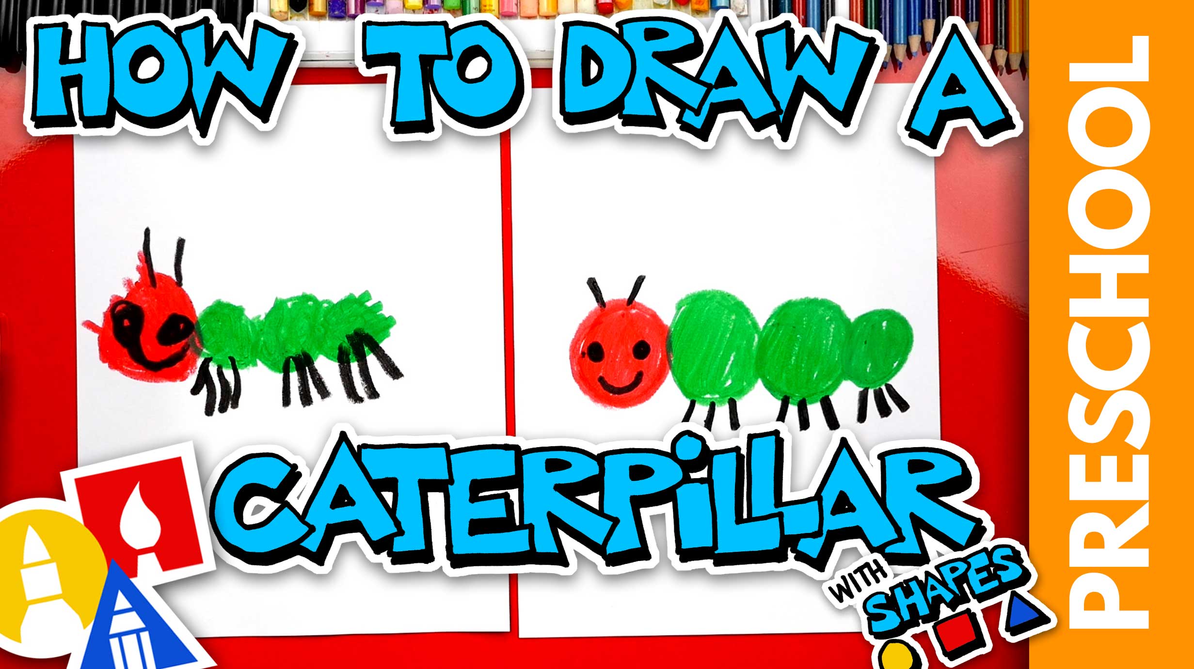 Drawing A Caterpillar Using Shapes - Preschool