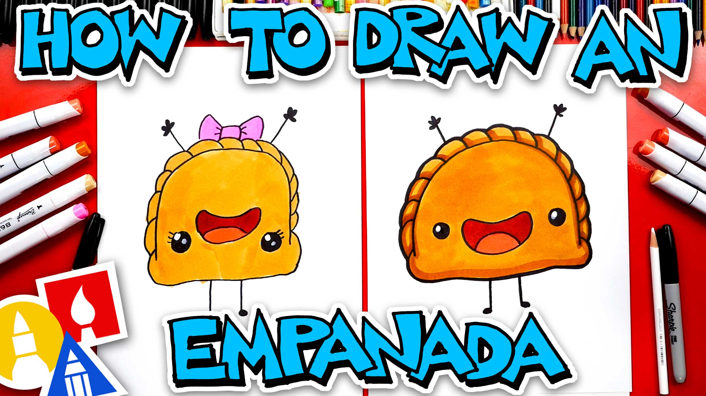 How To Draw A Funny Empanada - Art For Kids Hub