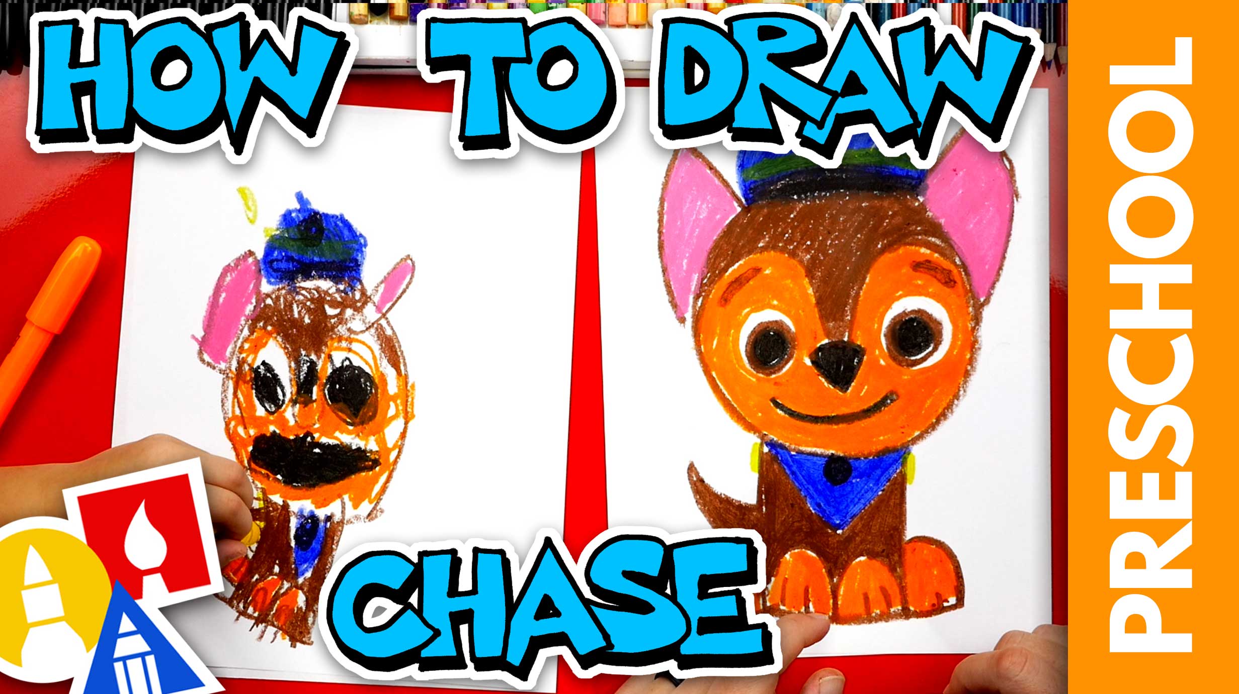 How To Draw Chase From Patrol - Preschool - Art For Kids Hub -