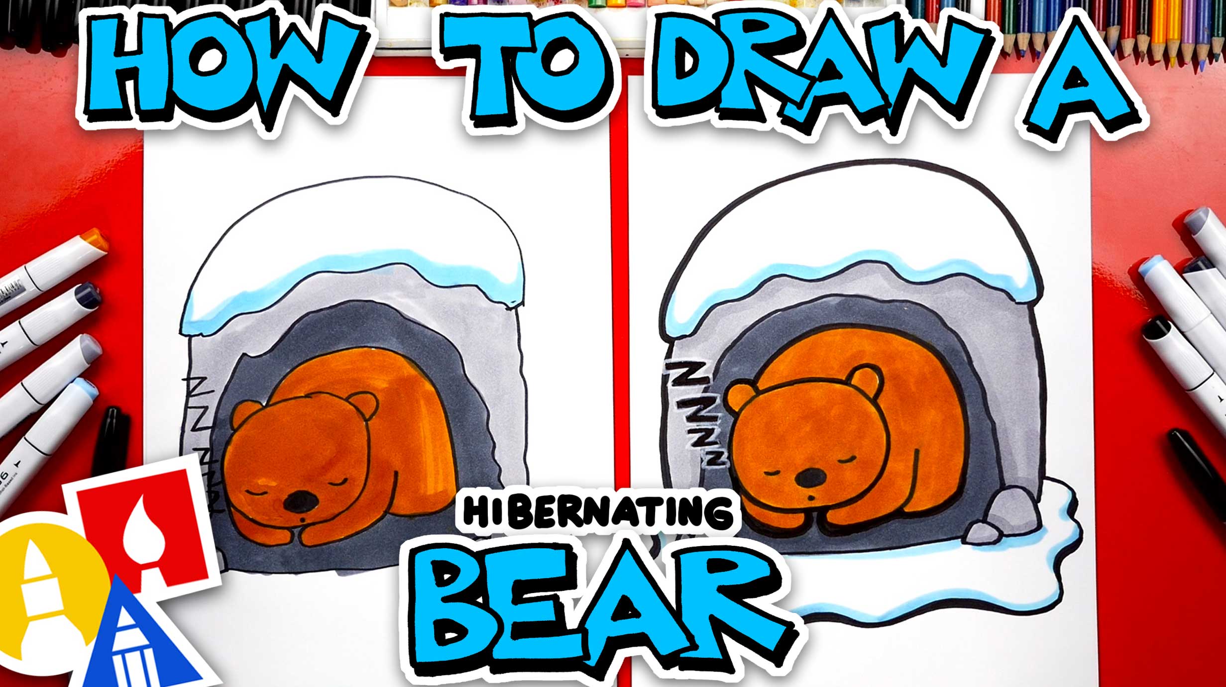 How To Draw A Hibernating Bear Art For Kids Hub