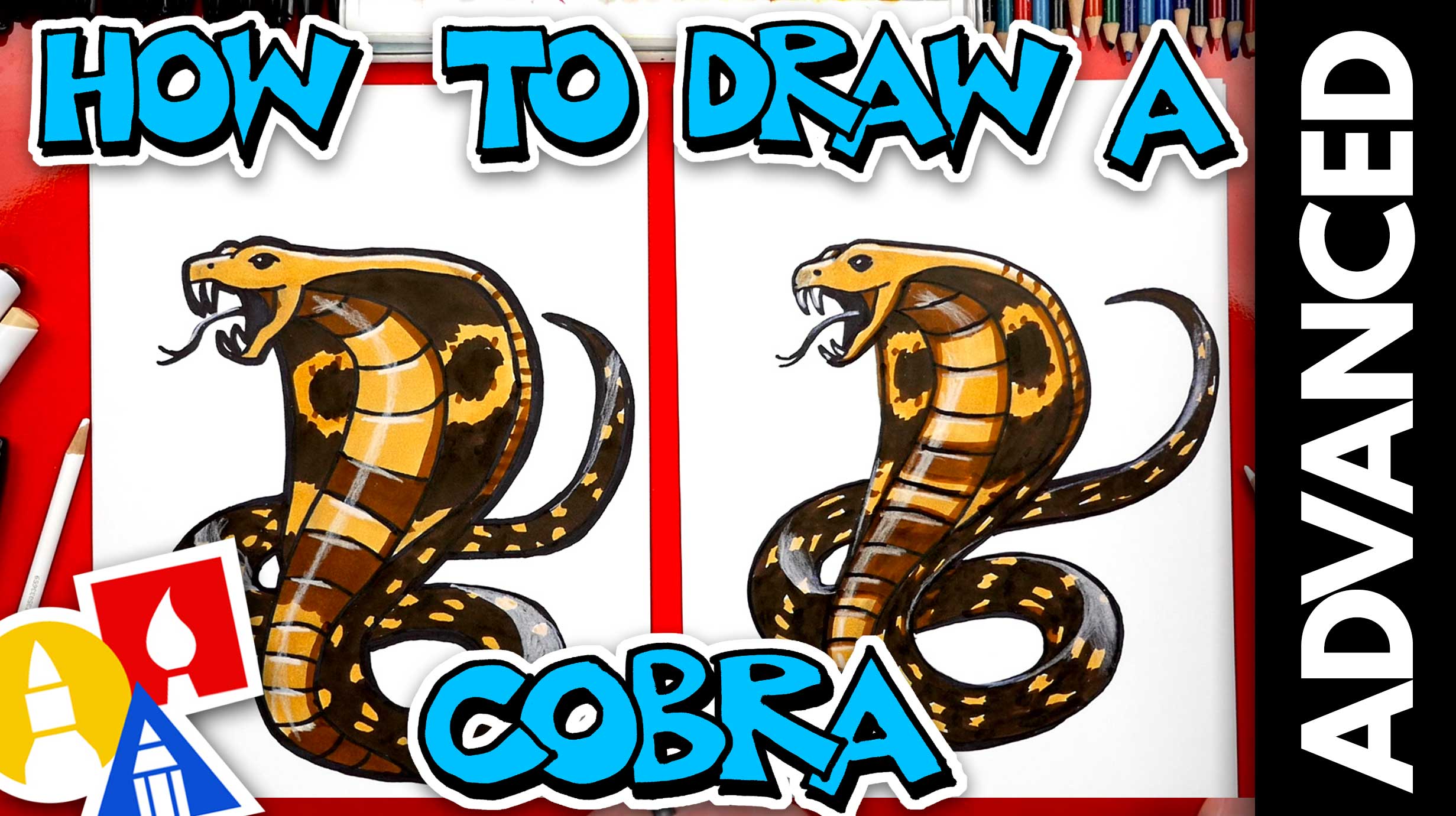 how-to-draw-a-snake-cobra-advanced-art-for-kids-hub