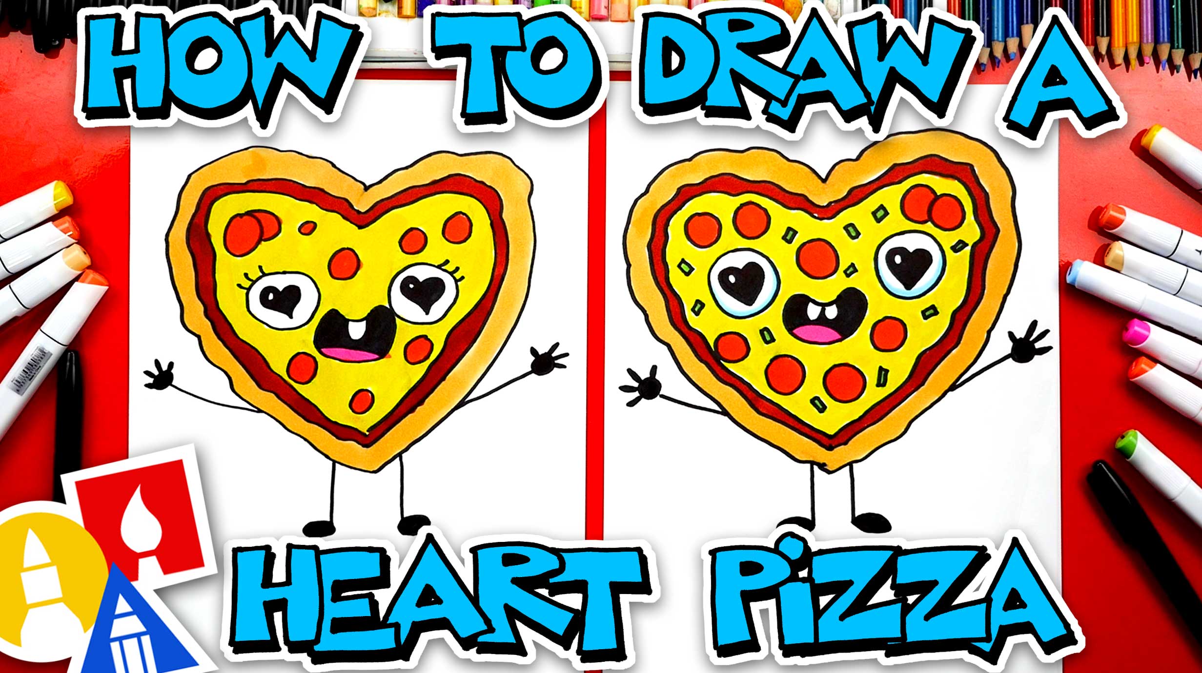 How To Draw A Valentine's Heart-Shaped Pizza