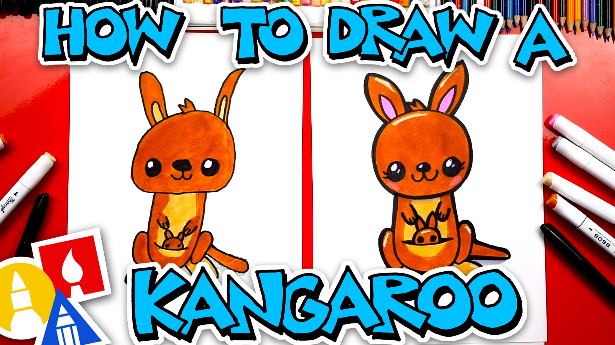 How To Draw A Cartoon Kangaroo - Art For Kids Hub
