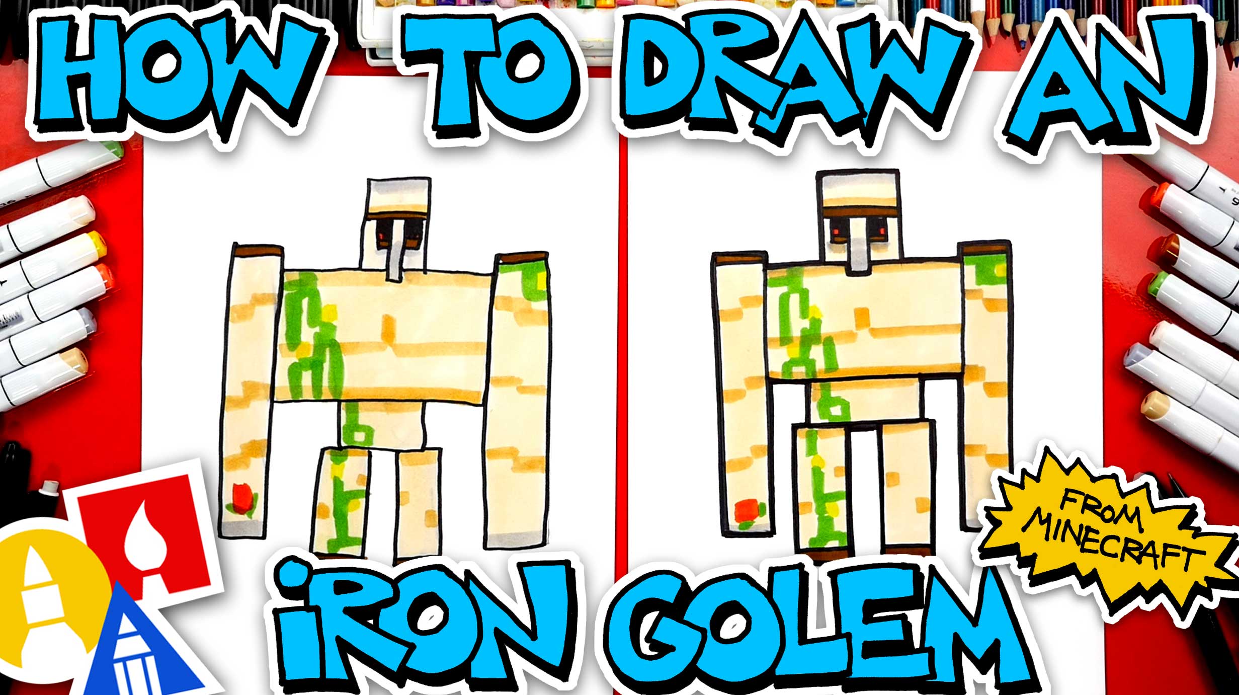 How To Draw A Minecraft Iron Golem Art For Kids Hub