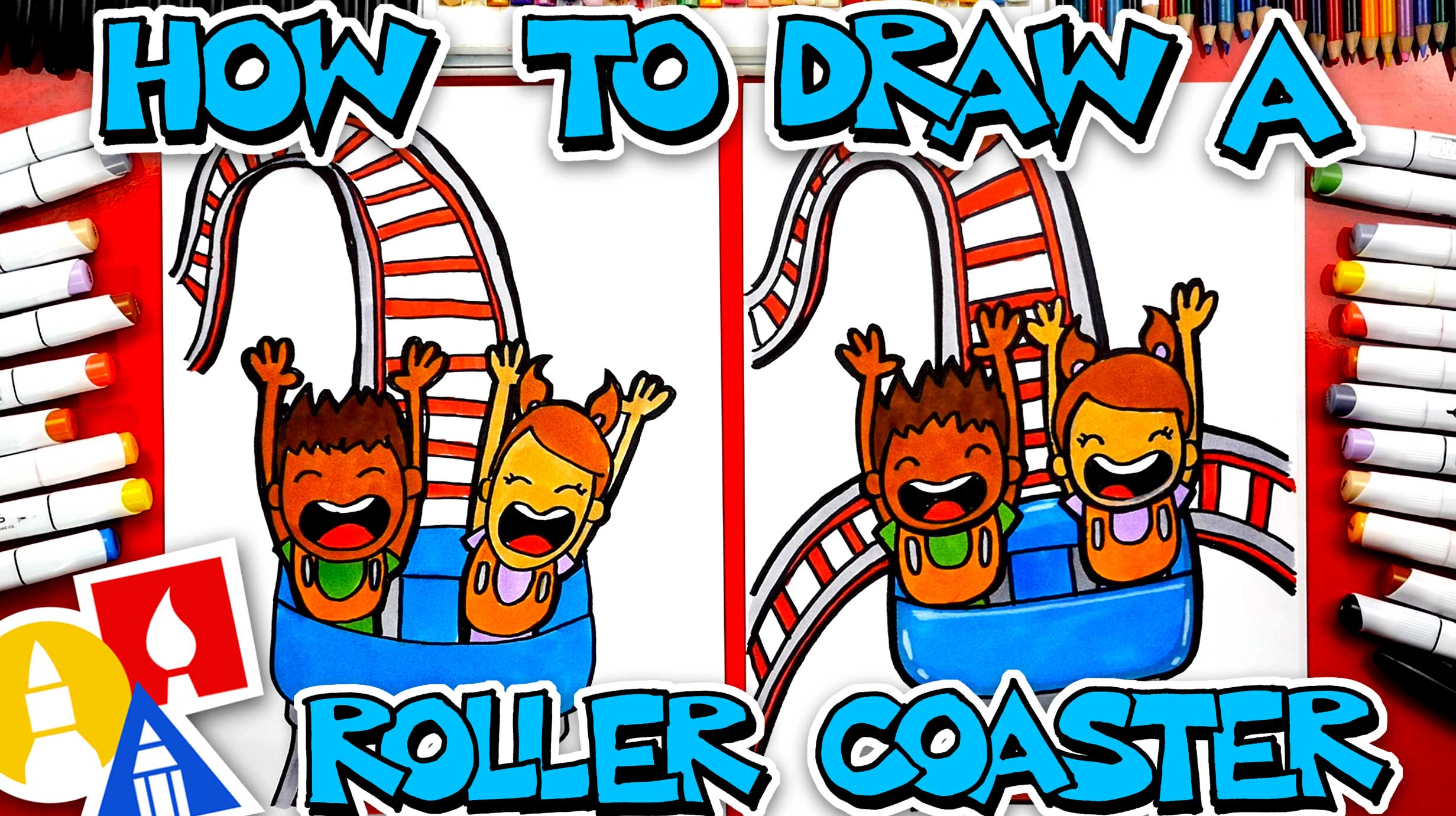 How To Draw A Roller Coaster Art For Kids Hub