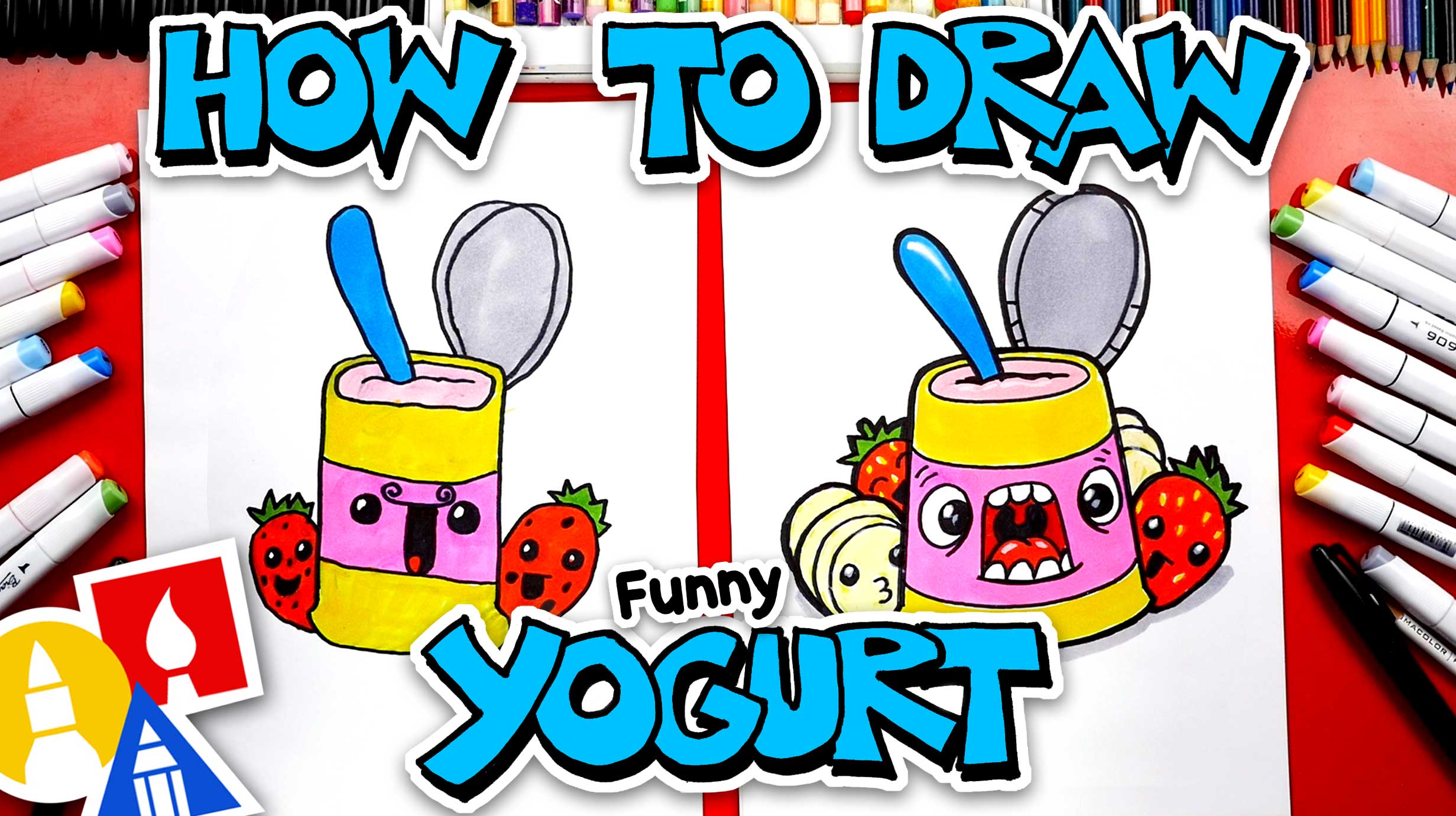 How To Draw Funny Yogurt - Art For Kids Hub