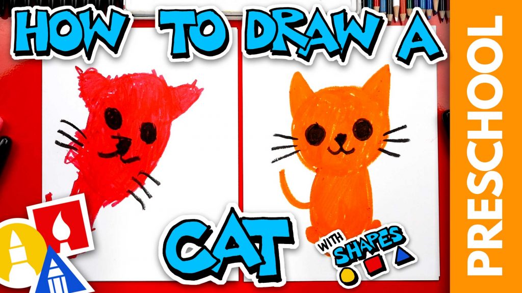 simple cat drawing for kids
