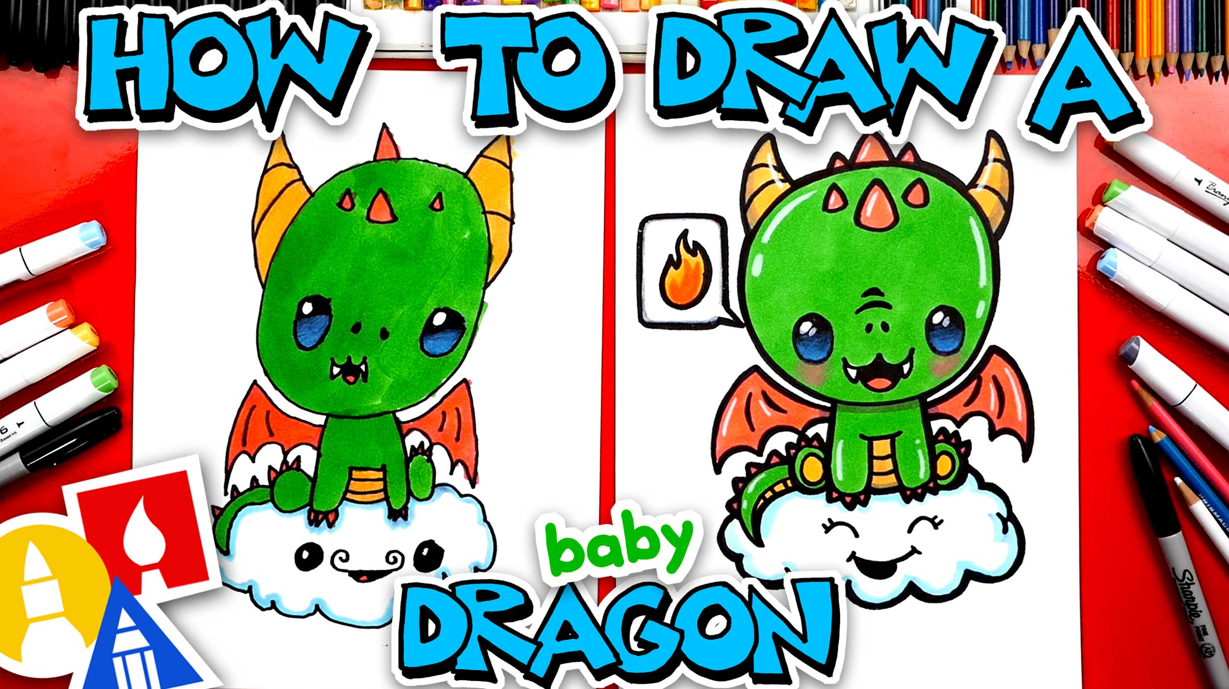 how to draw a cute dragon easy