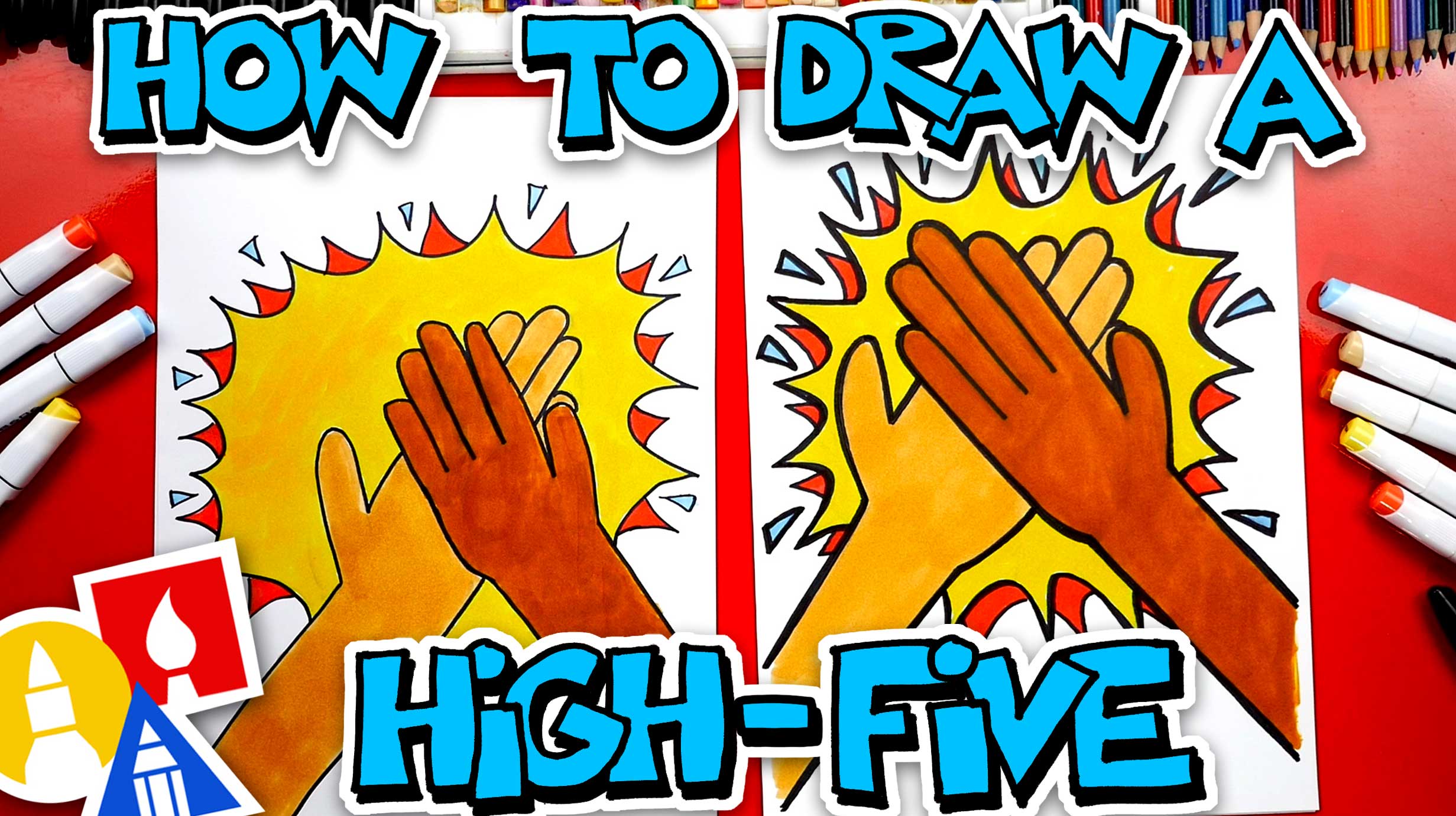 How To Draw A HighFive Art For Kids Hub