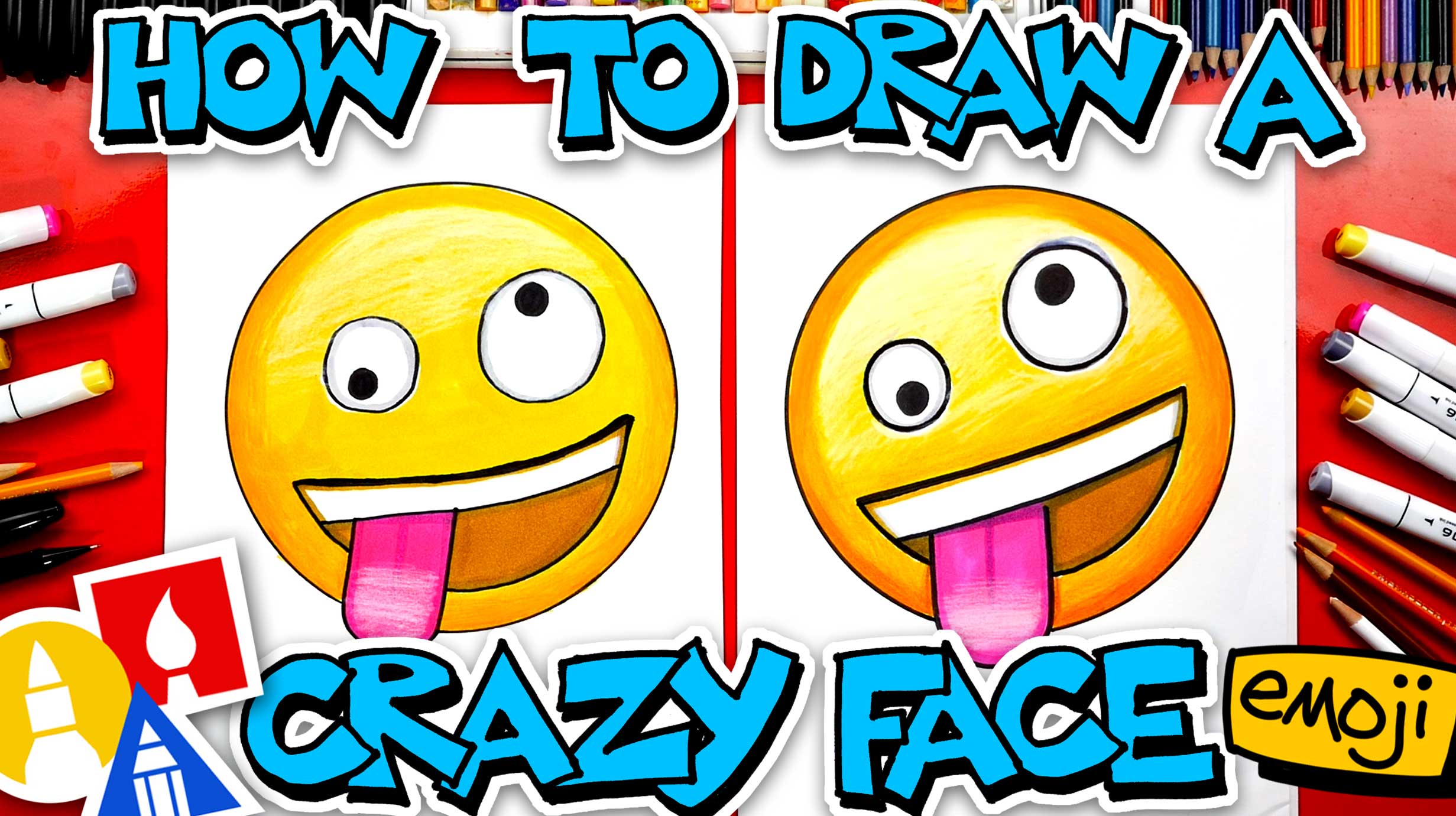 🤪 How To Draw The Crazy Face Emoji 🤪 - Art For Kids Hub