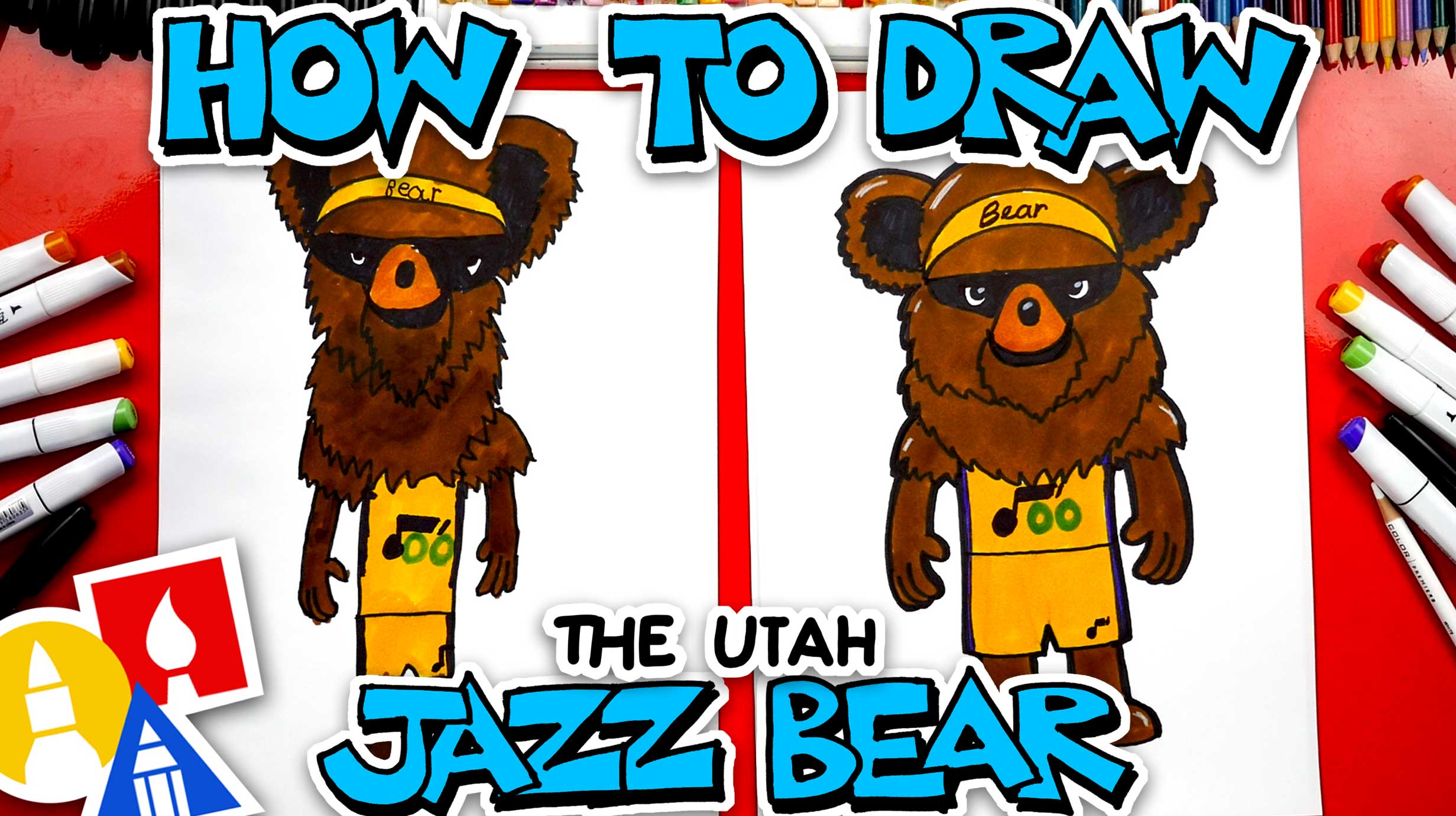 How To Draw The Utah Jazz Bear - Art For Kids Hub