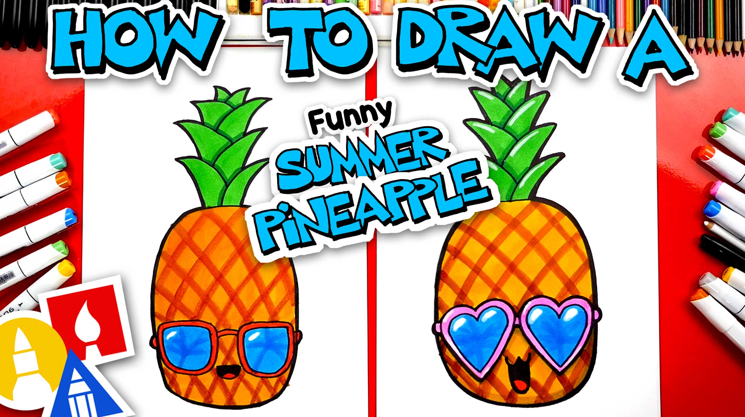 How To Draw A Funny Summer Pineapple Art For Kids Hub