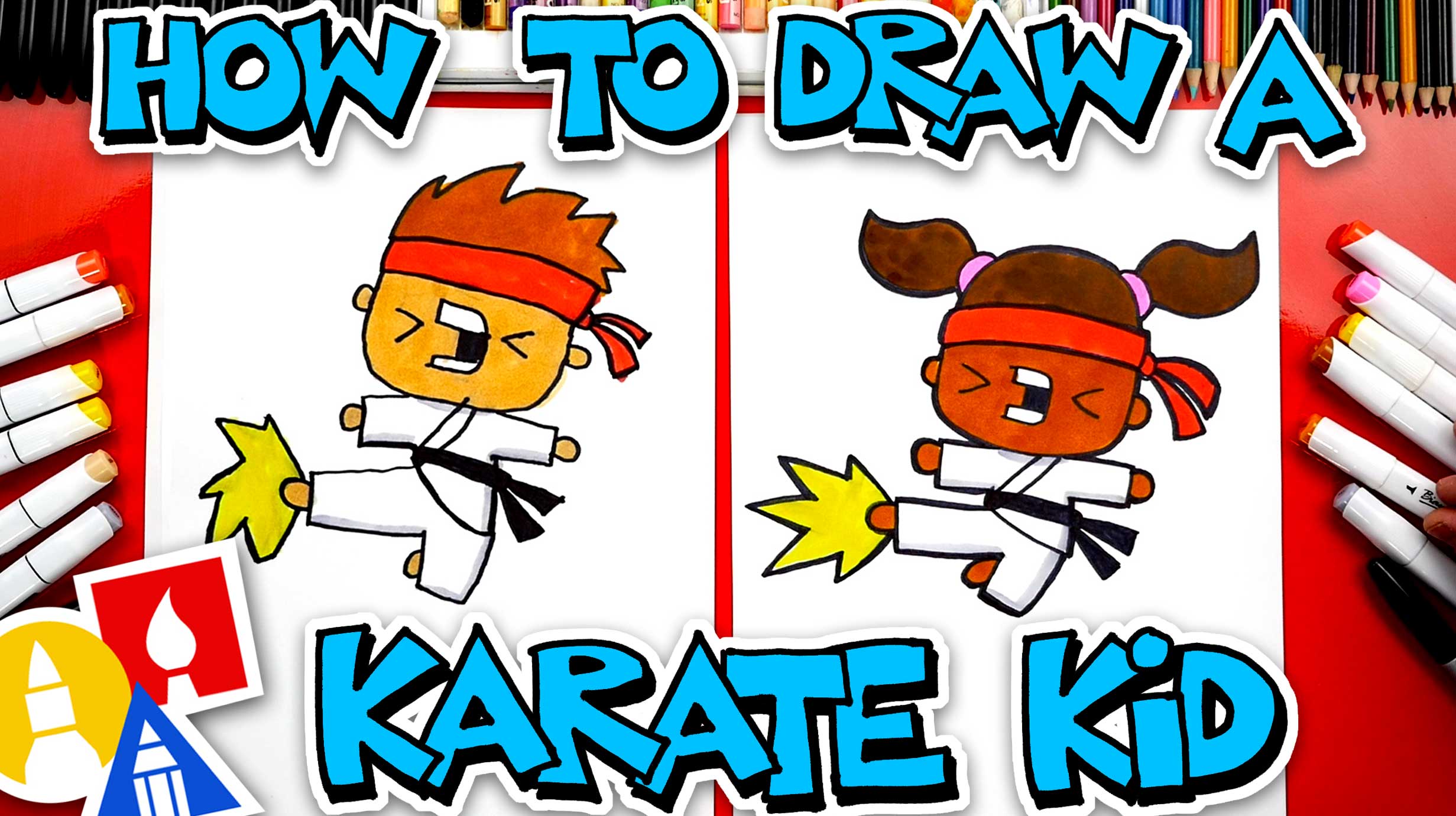 How To Draw A Karate Kid Art For Kids Hub