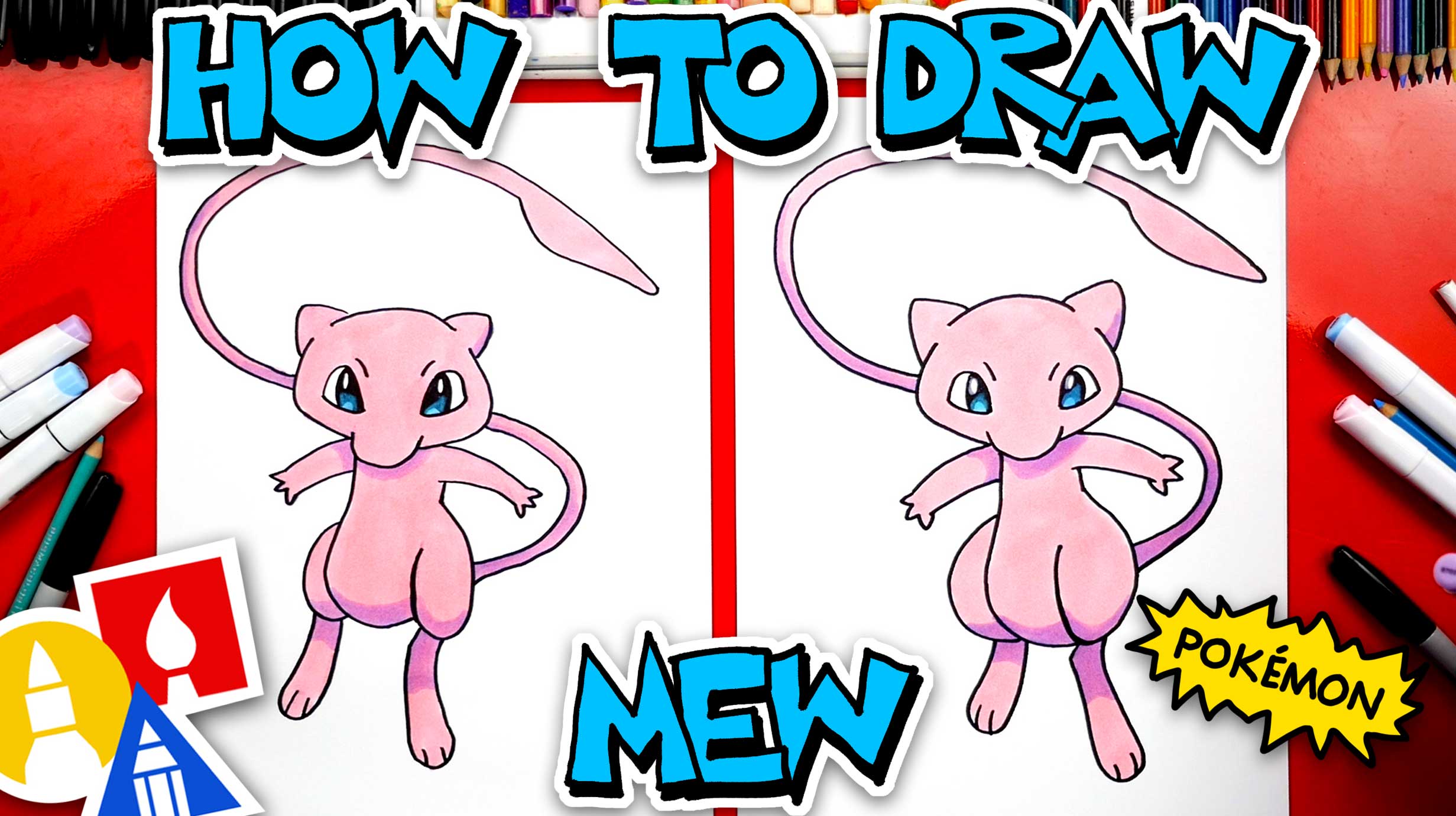 How To Draw Mew Pokemon Thumbnail 