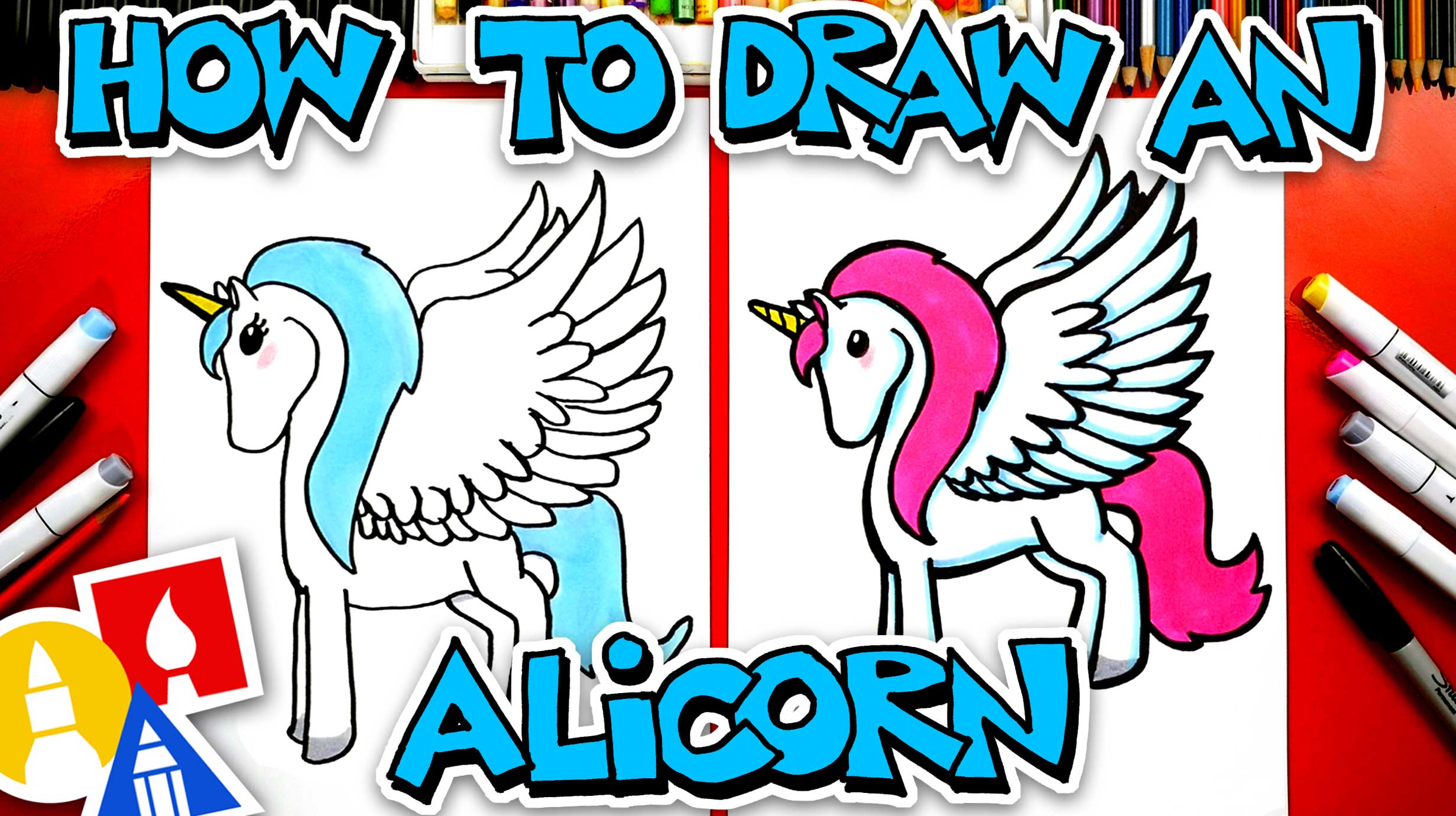 How To Draw An Alicorn (Unicorn & Pegasus) Art For Kids Hub
