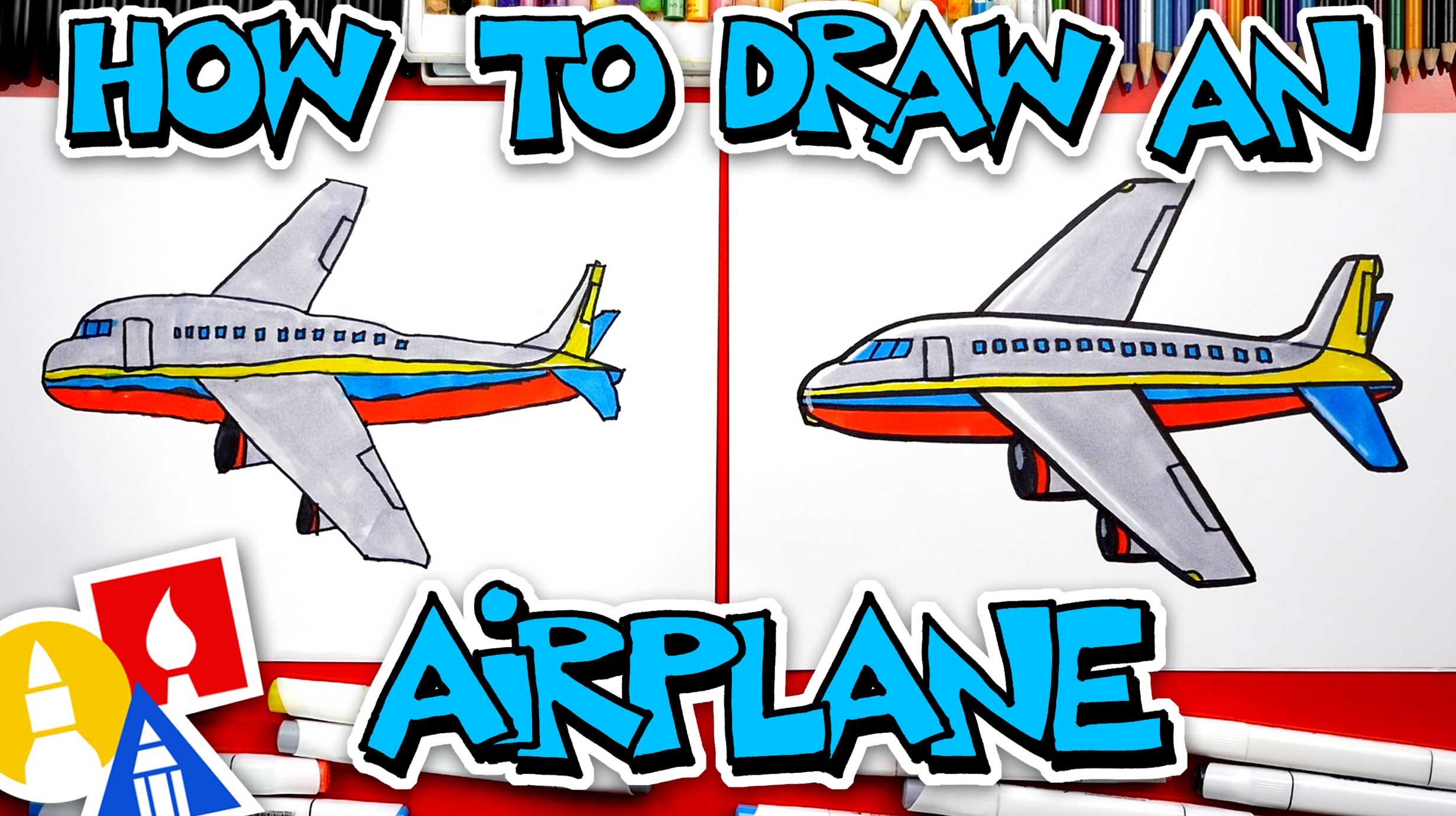 How To Draw An Airplane Art For Kids Hub