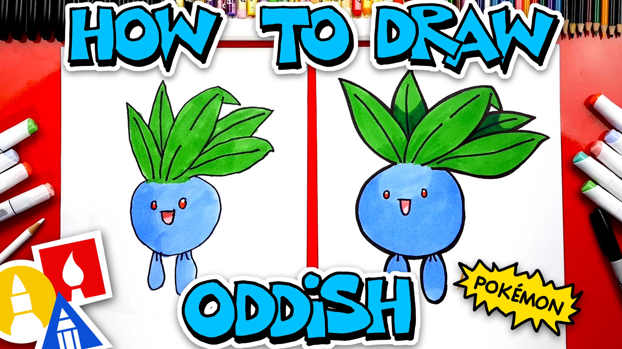 How To Draw Oddish Pokemon Art For Kids Hub